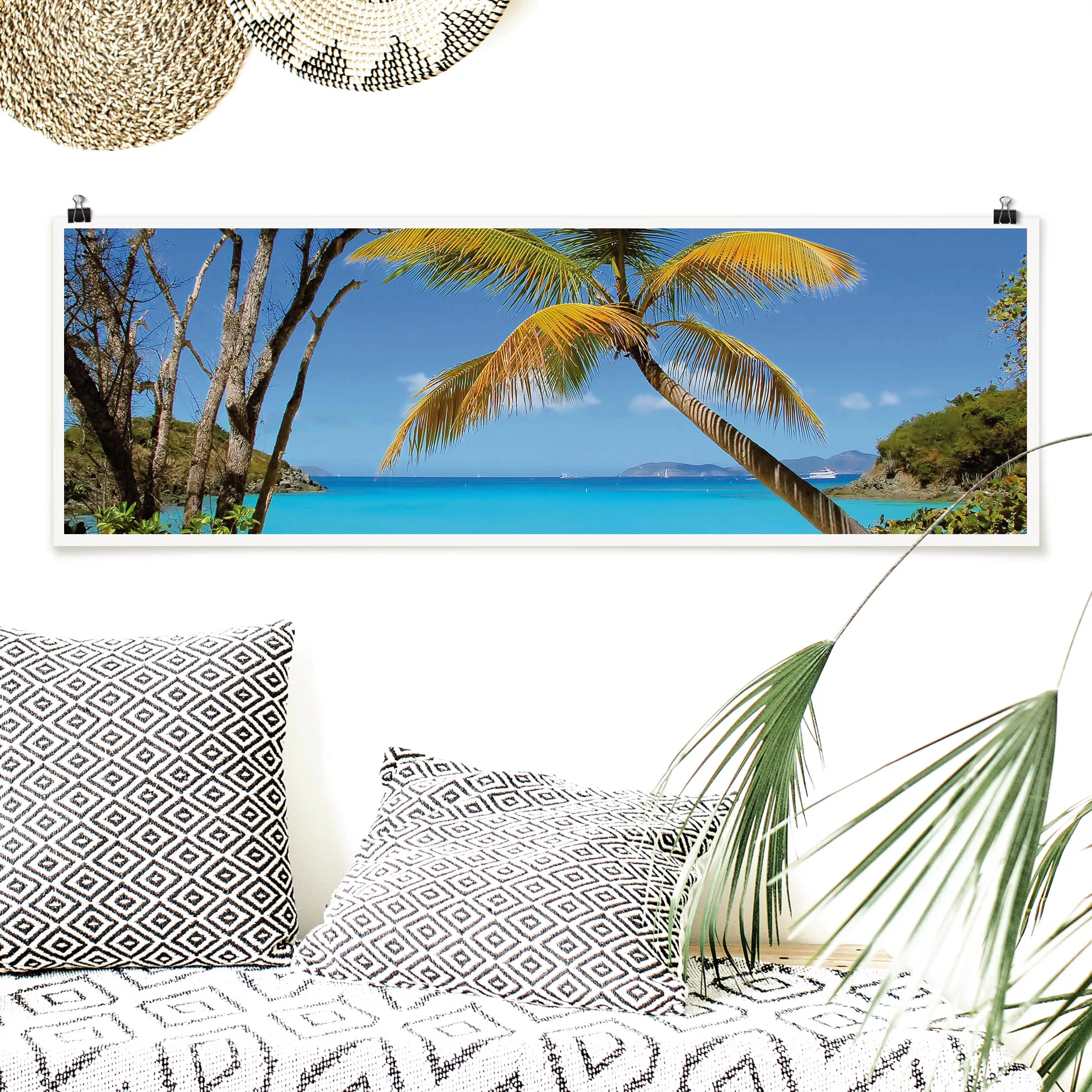 Panorama Poster Strand Les Seychelles günstig online kaufen
