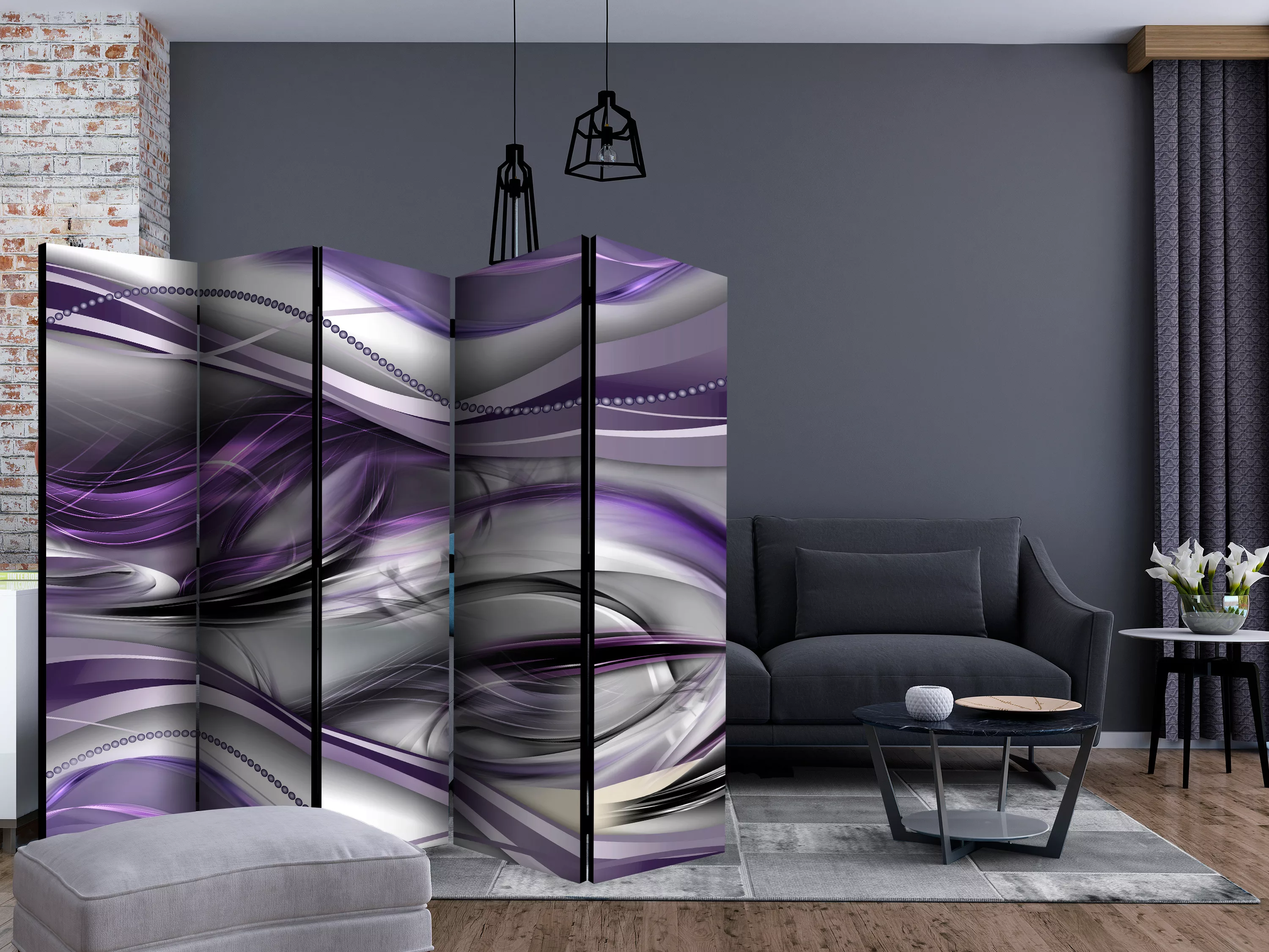 5-teiliges Paravent - Tunnels (violet) Ii [room Dividers] günstig online kaufen