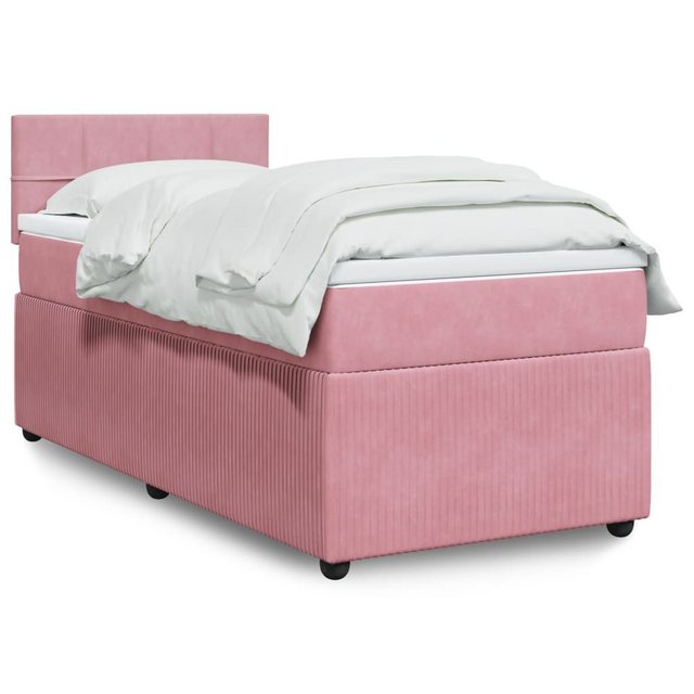 vidaXL Boxspringbett mit Matratze Rosa 100x200 cm Samt2100325 günstig online kaufen