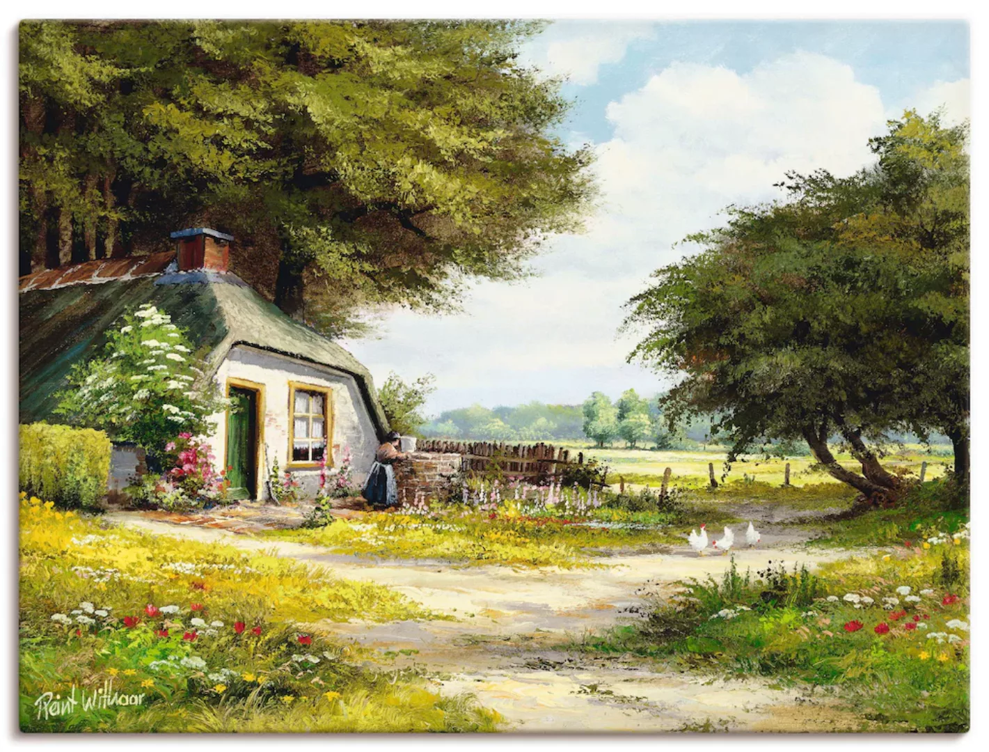 Artland Wandbild "Bauernhaus", Garten, (1 St.), als Leinwandbild, Poster in günstig online kaufen