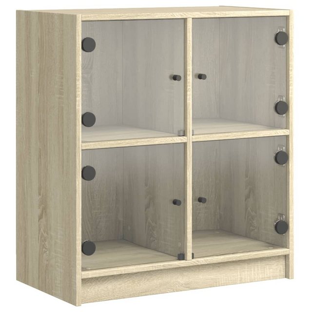 vidaXL Beistellschrank Beistellschrank mit Glastüren Sonoma-Eiche 68x37x75, günstig online kaufen