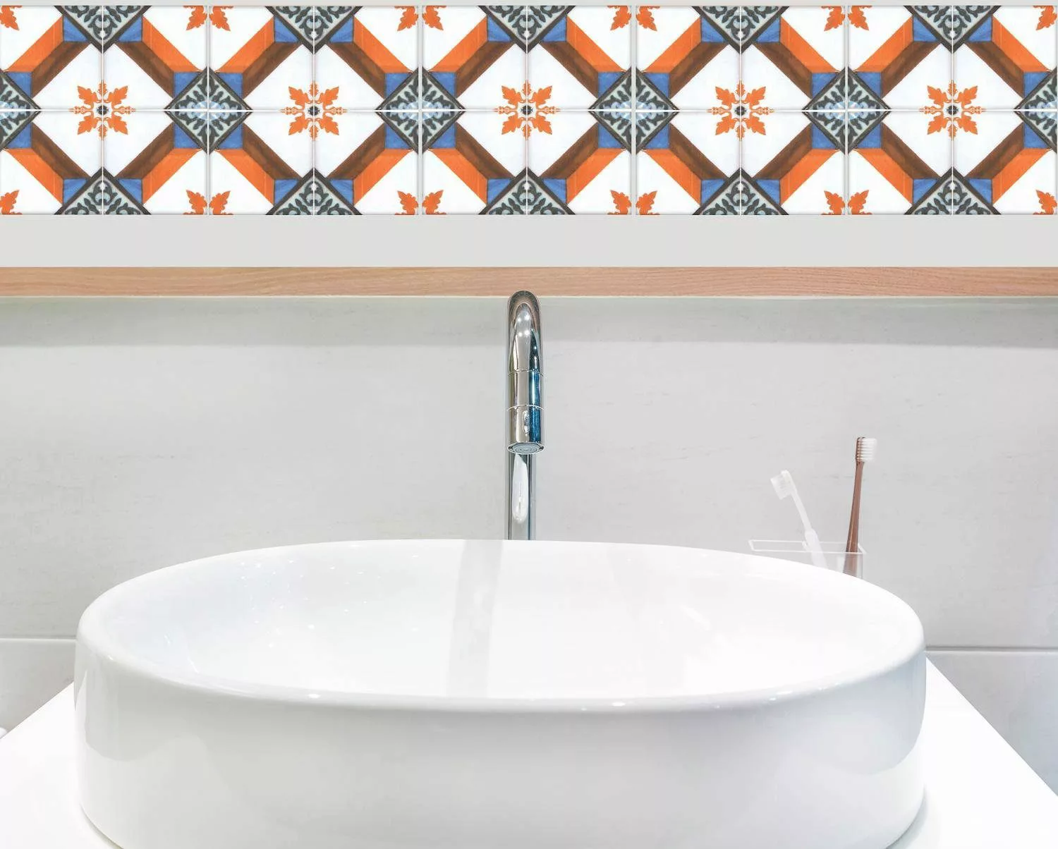 queence Fliesenaufkleber Orange (12 St), Stickerfliesen, günstig online kaufen