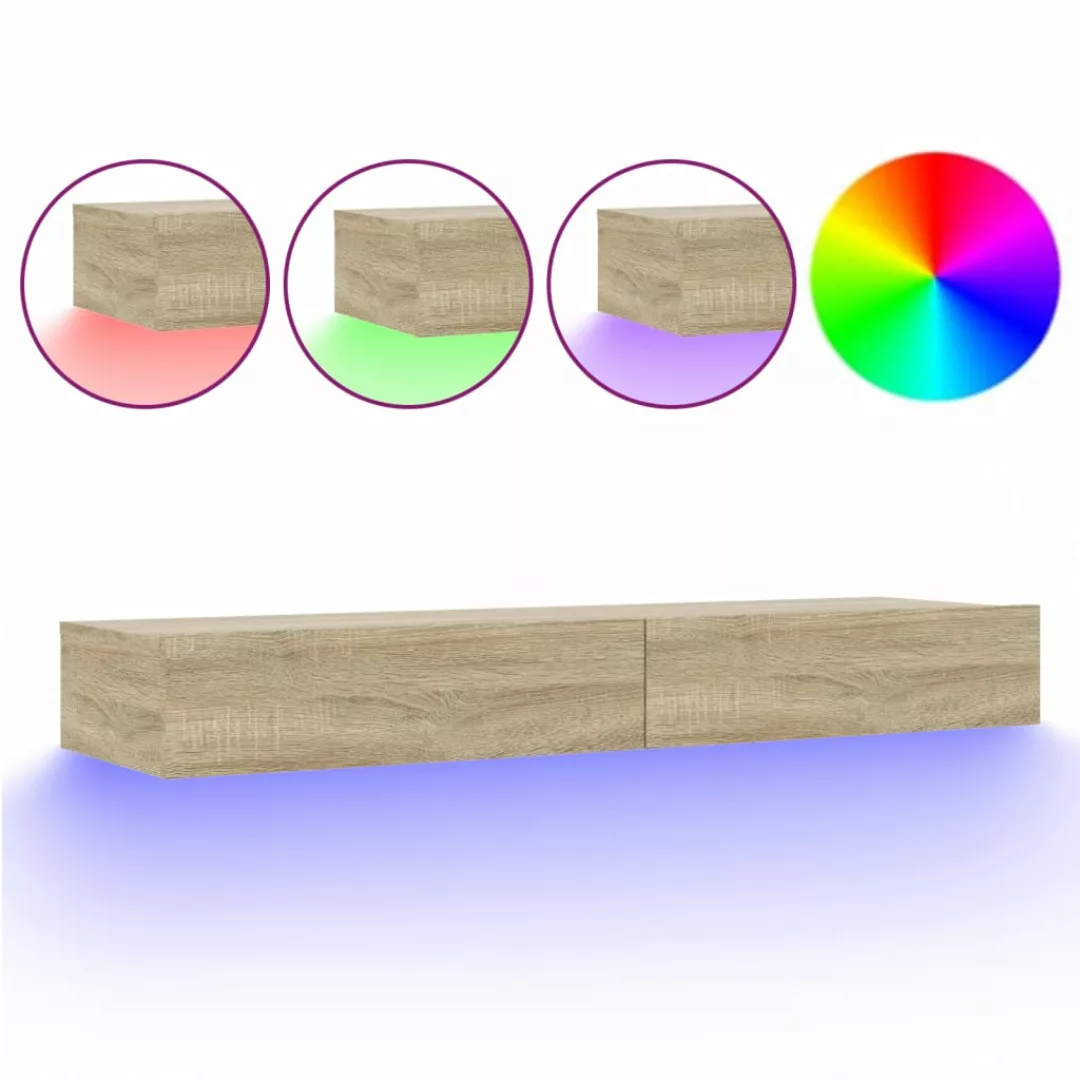 Vidaxl Tv-schrank Mit Led-leuchten Sonoma-eiche 120x35x15,5 Cm günstig online kaufen