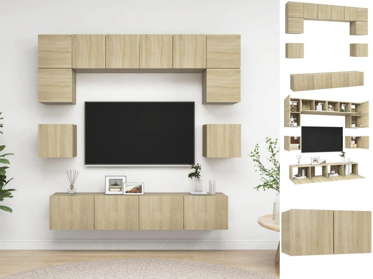 vidaXL Kleiderschrank 8-tlg TV-Schrank-Set Sonoma-Eiche Spanplatte TV-Konso günstig online kaufen