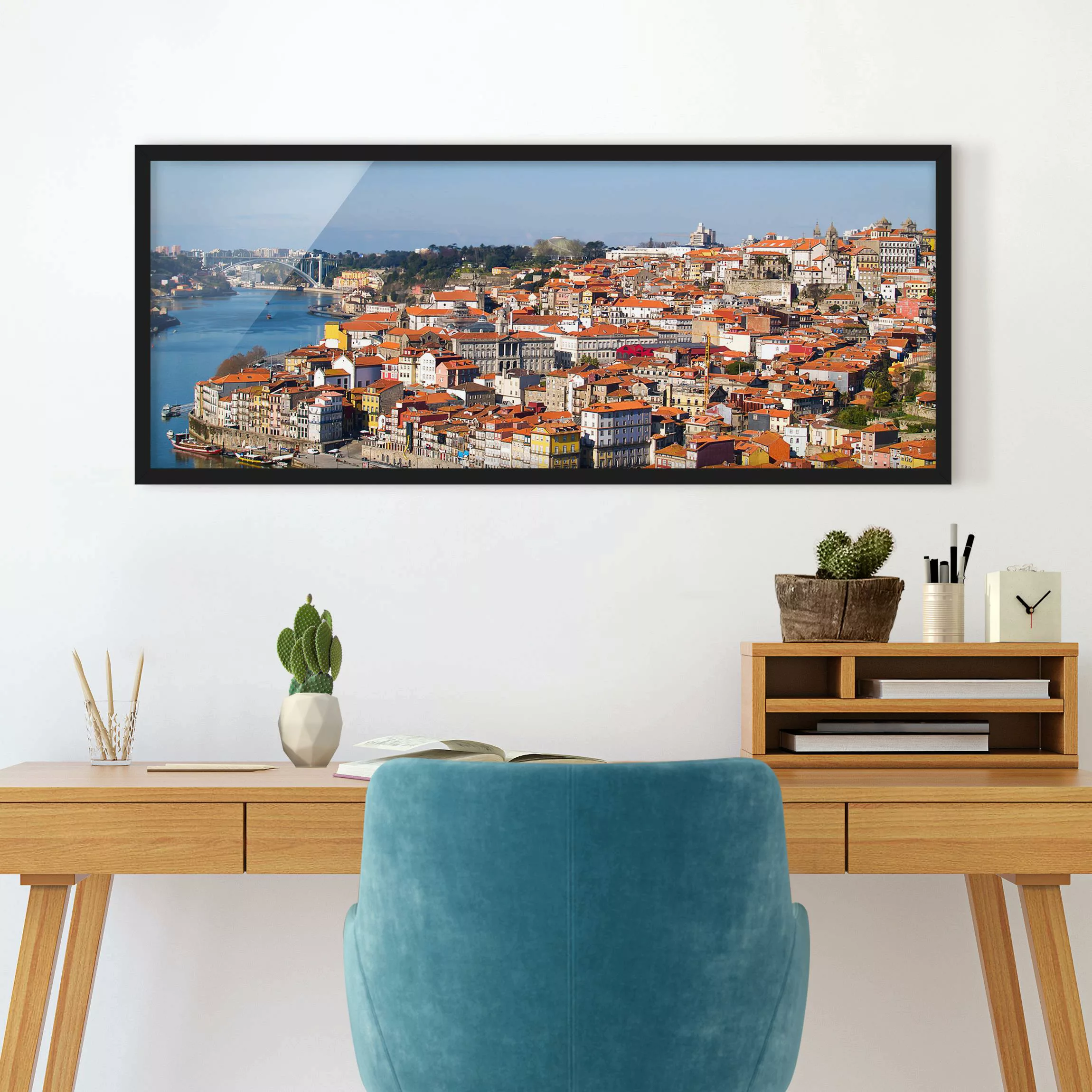 Bild mit Rahmen Architektur & Skyline - Panorama Coast of Portugal günstig online kaufen