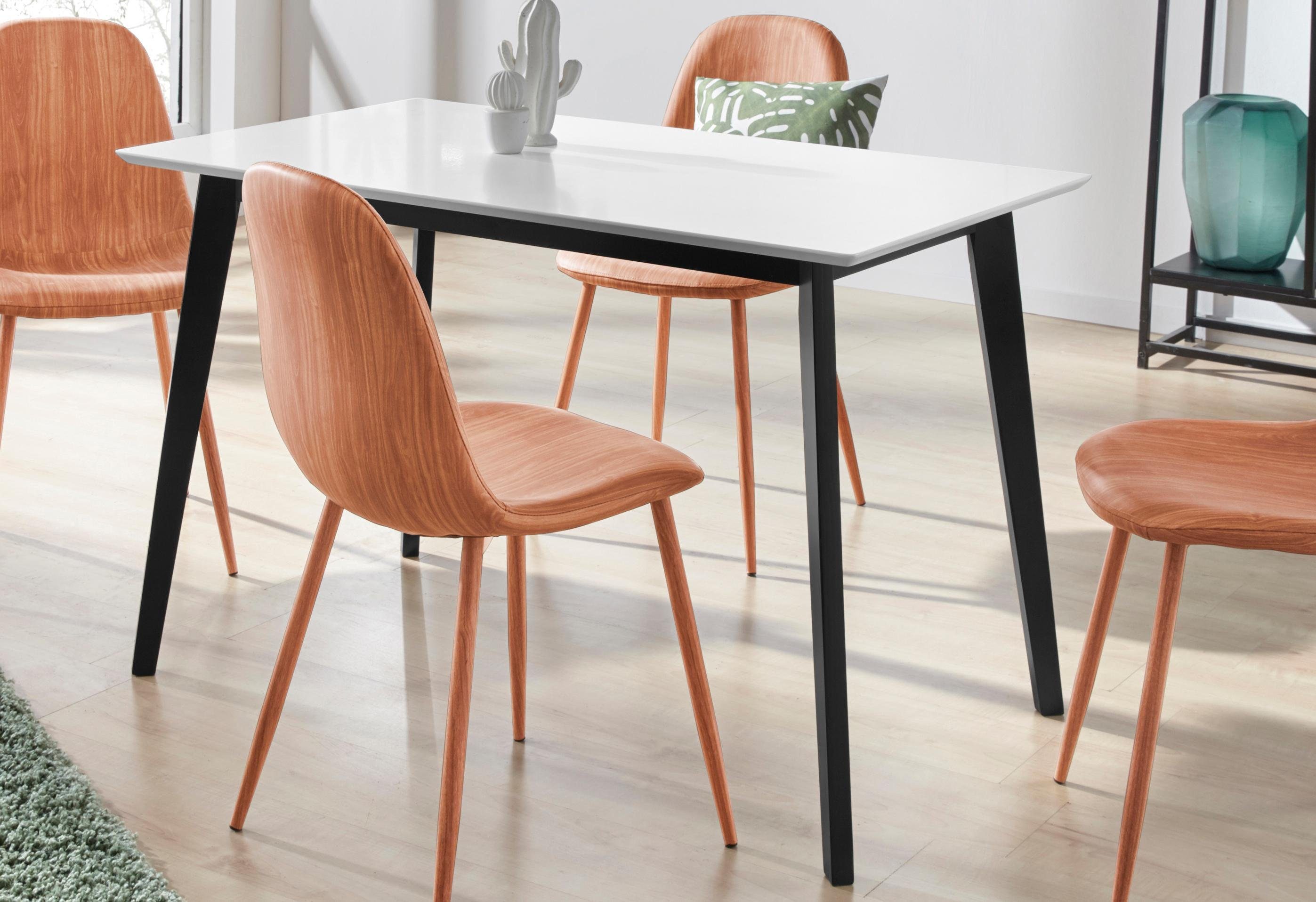 INOSIGN Esstisch "Cody", mit Beinen aus Massivholz eckige MDF-Tischplatte, günstig online kaufen