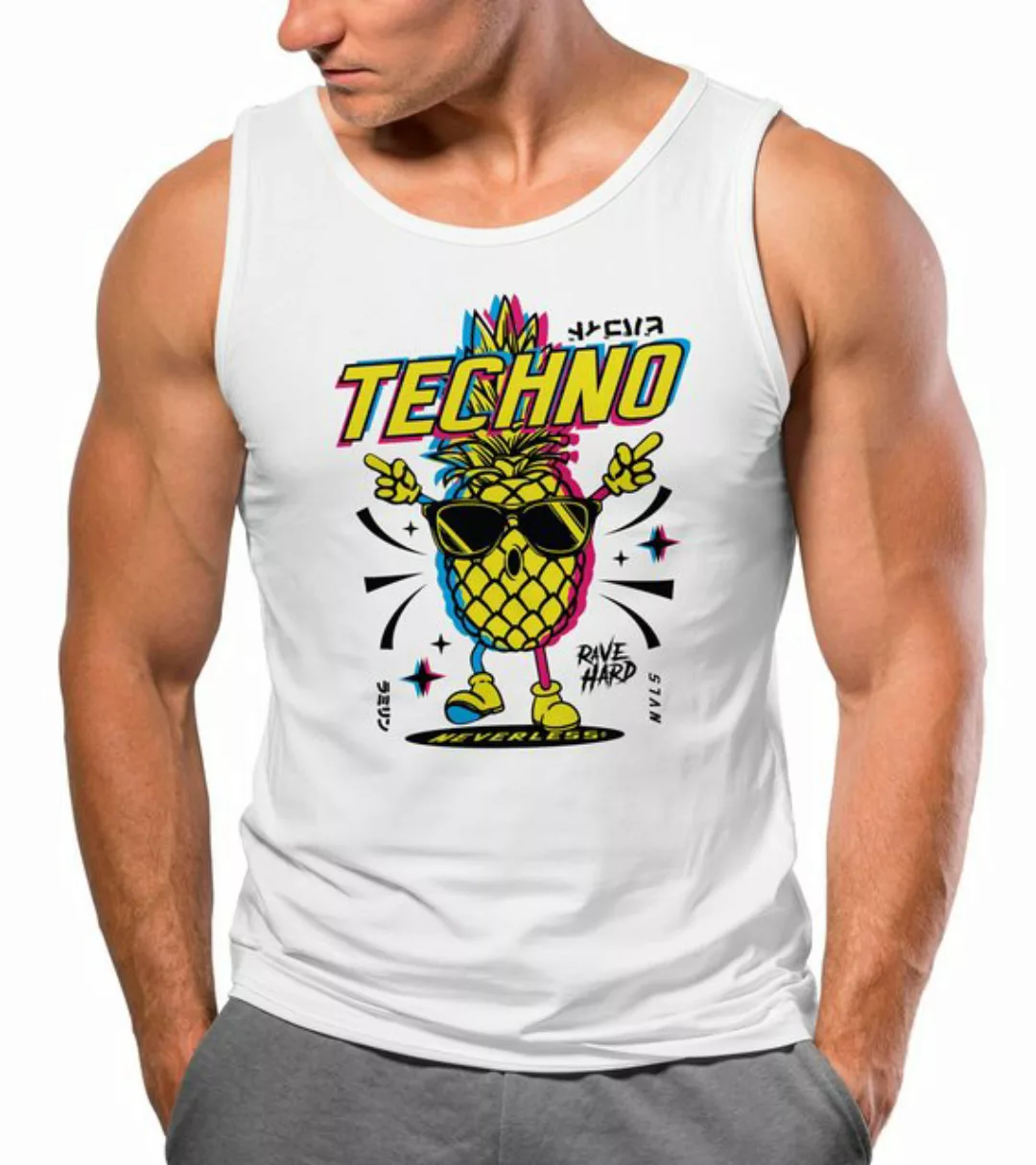 Neverless Tanktop Herren Tank-Top Techno Tanzen Lustig Ananas Rave Party Pr günstig online kaufen