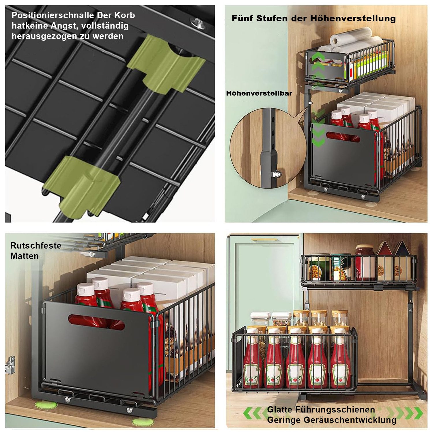 STILVORA Küchenorganizer-Set Bewegliches Eckregal Küche Standregal günstig online kaufen