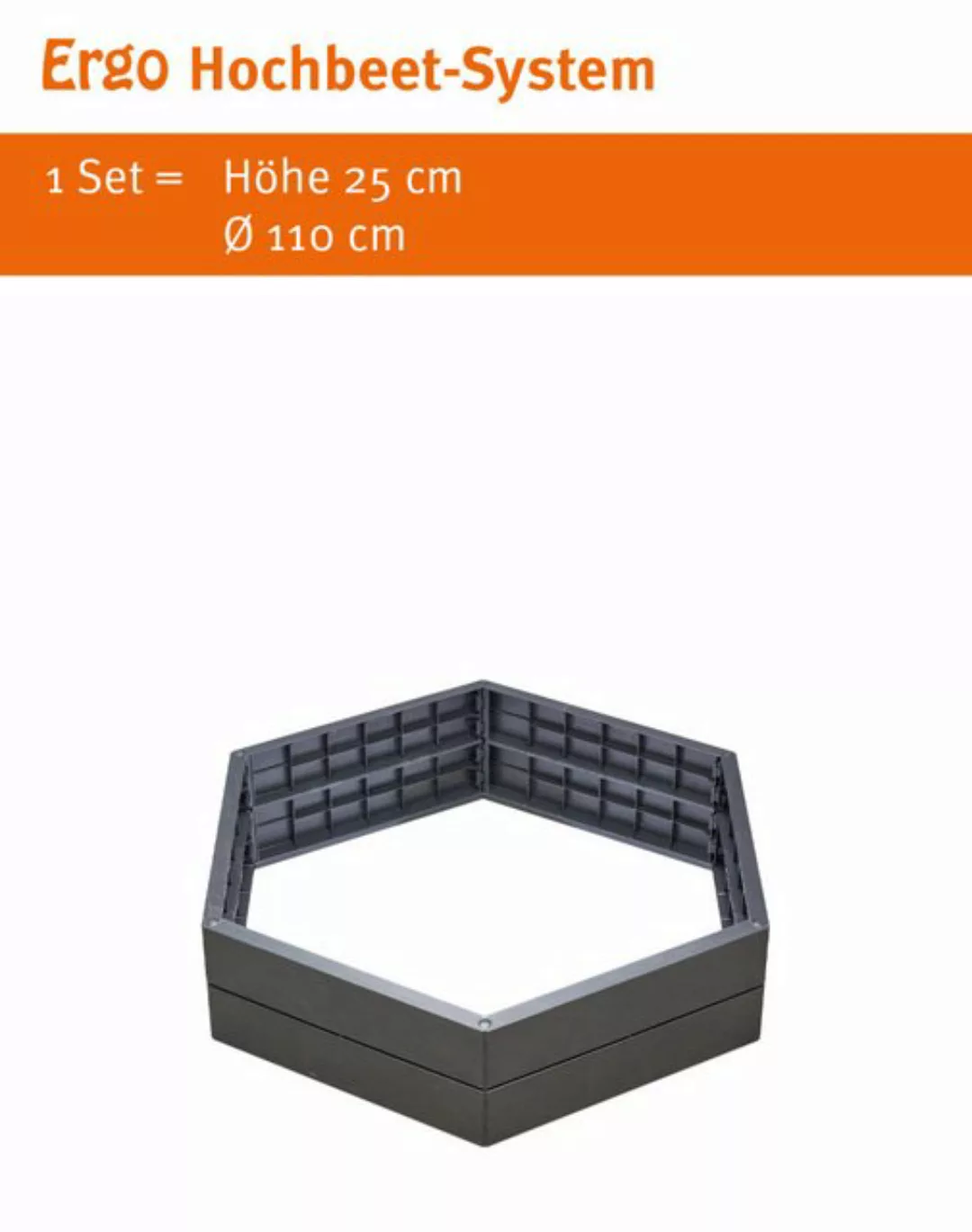 GARANTIA Hochbett ERGO Hochbeet-System L Stone 6 Paneele inkl. Verbinder günstig online kaufen