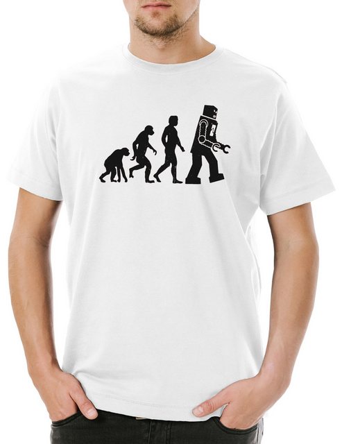 Urban Backwoods Print-Shirt The Big White Robot Evolution Herren T-Shirt Ba günstig online kaufen