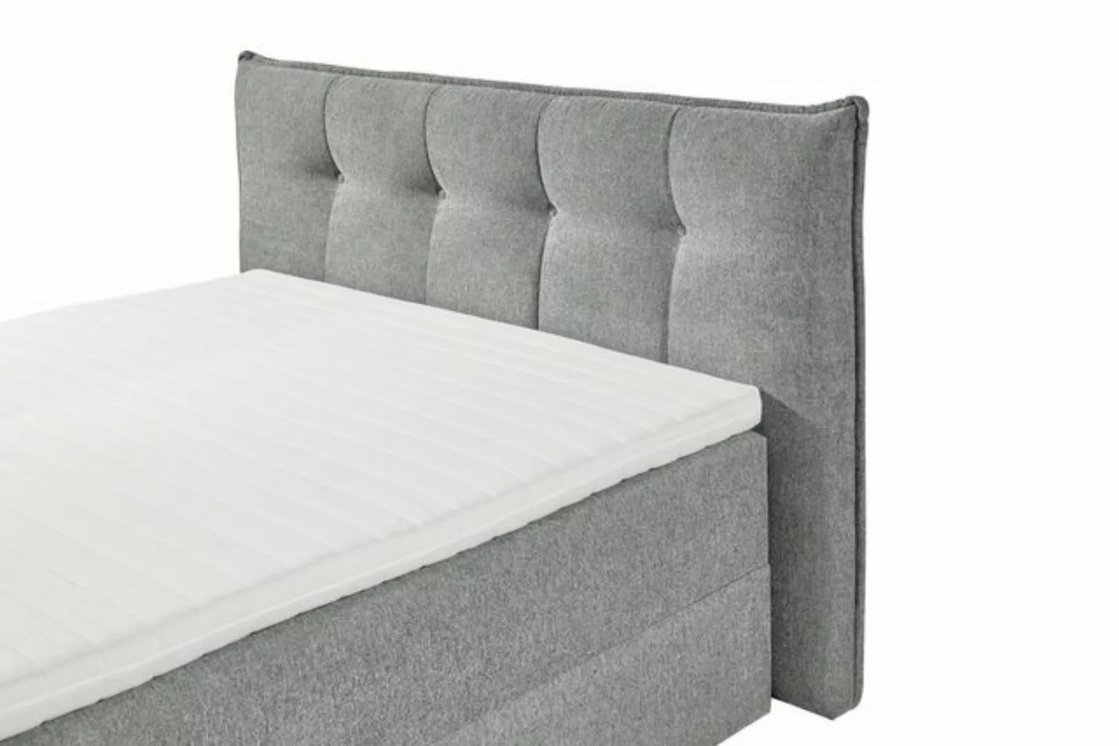 freiraum Boxspringbett THOMPSON, Bettkästen, 9-Zonen, Topper, grau, 180x200 günstig online kaufen