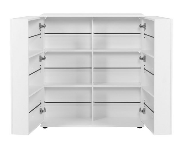 Furn.Design Schuhschrank Logu (Kommode in weiß, ausklappbar, 100 x 110 cm) günstig online kaufen