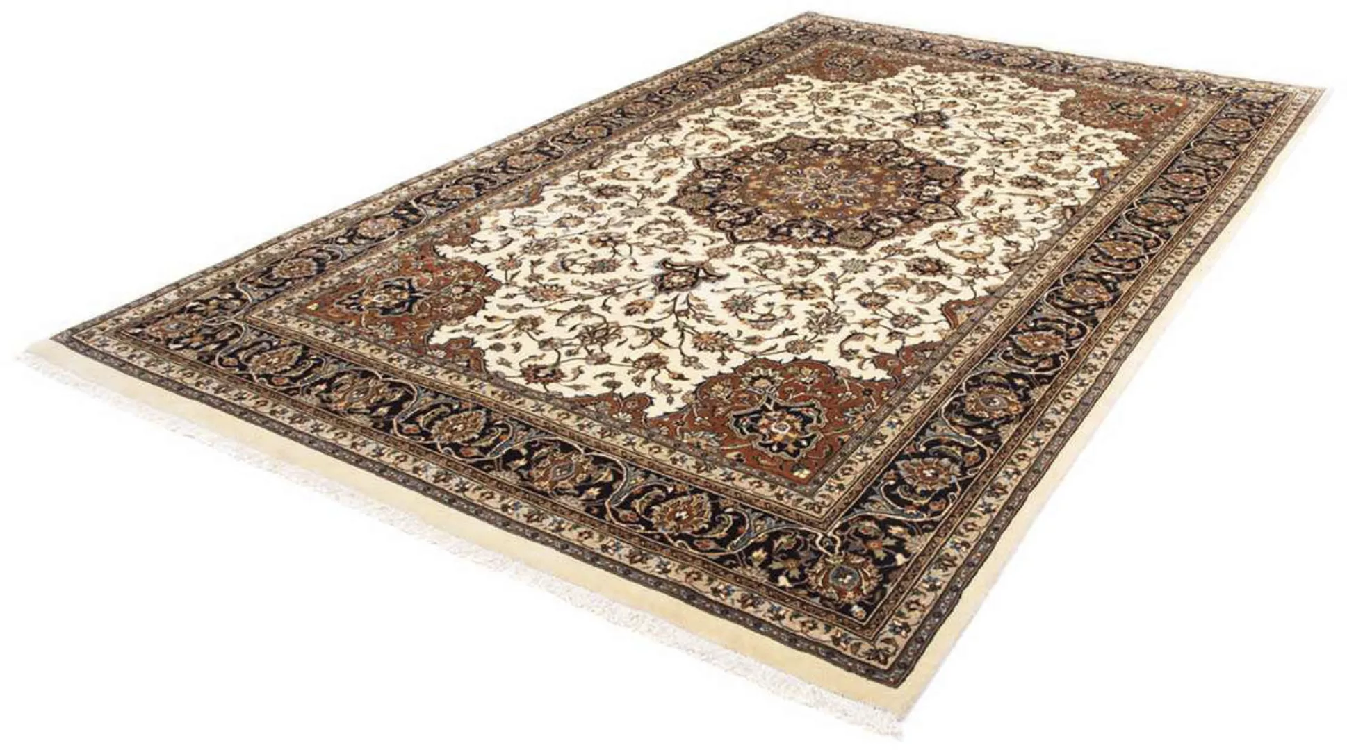 morgenland Wollteppich »Kaschmar Blumenmuster Beige 293 x 198 cm«, rechteck günstig online kaufen