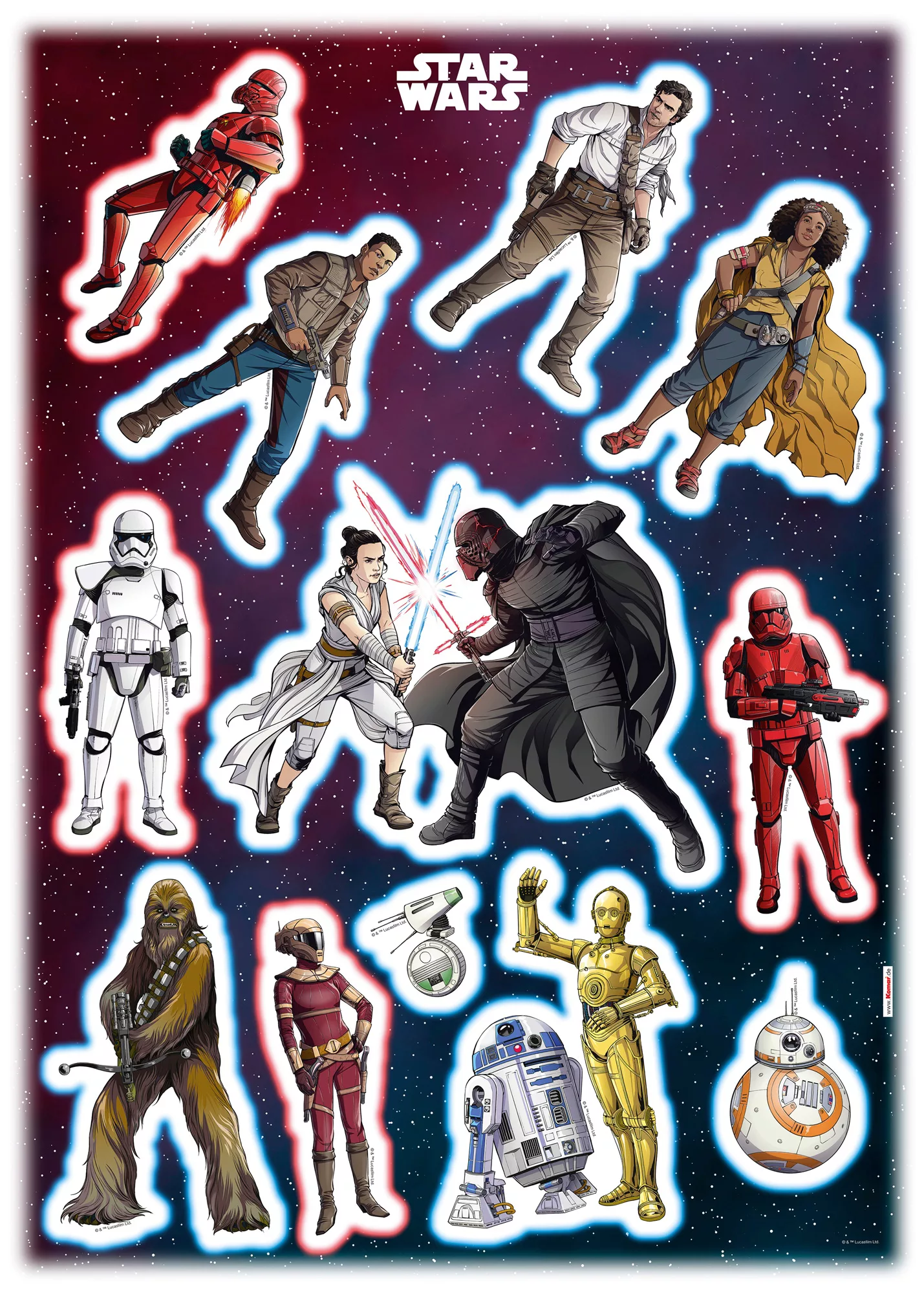 Komar Wandtattoo "Star Wars Heroes Villains", (12 St.), 50x70 cm (Breite x günstig online kaufen