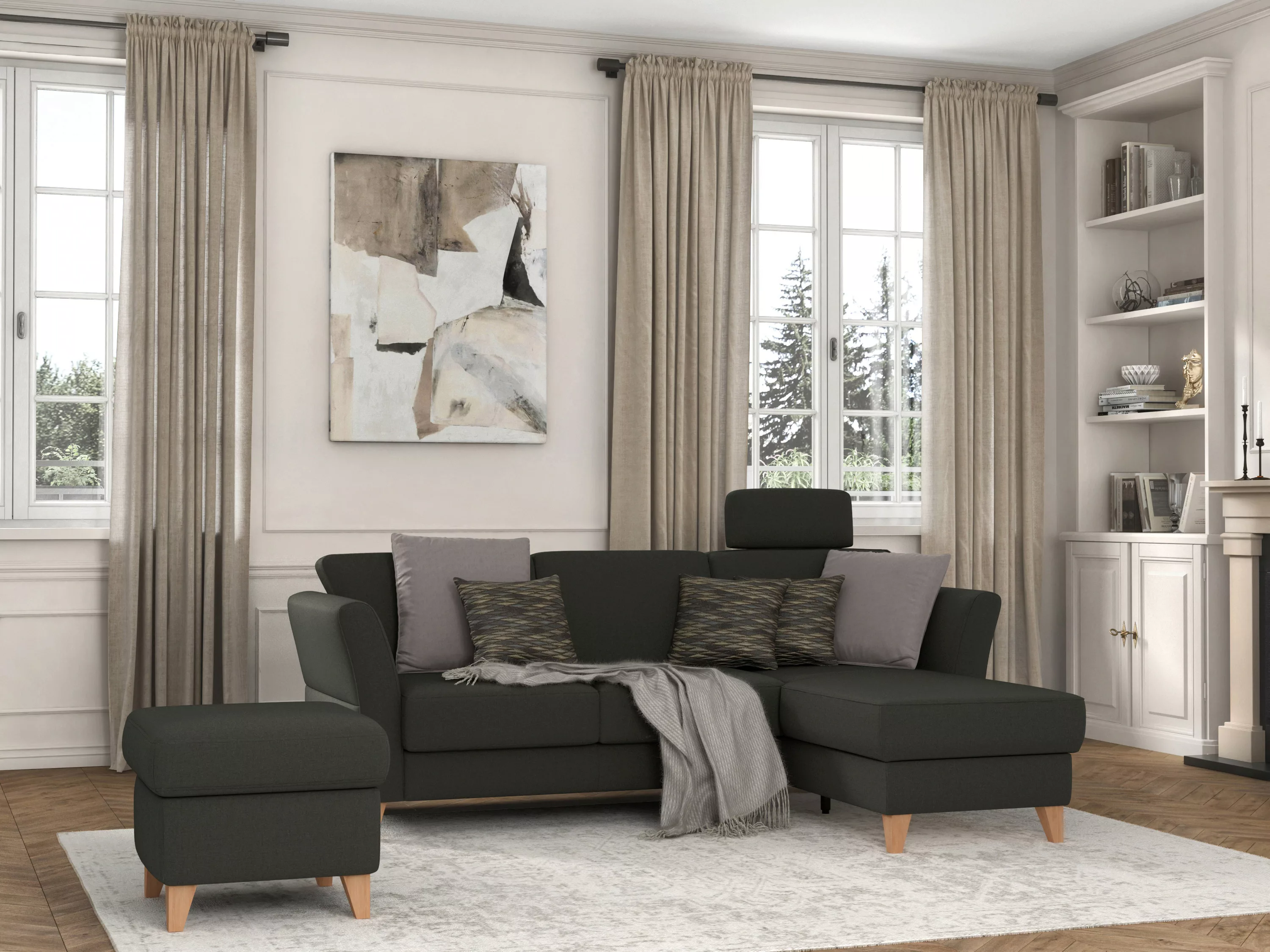 sit&more Ecksofa »Visby L-Form«, Wahlweise mit Bettfunktion und Bettkasten, günstig online kaufen