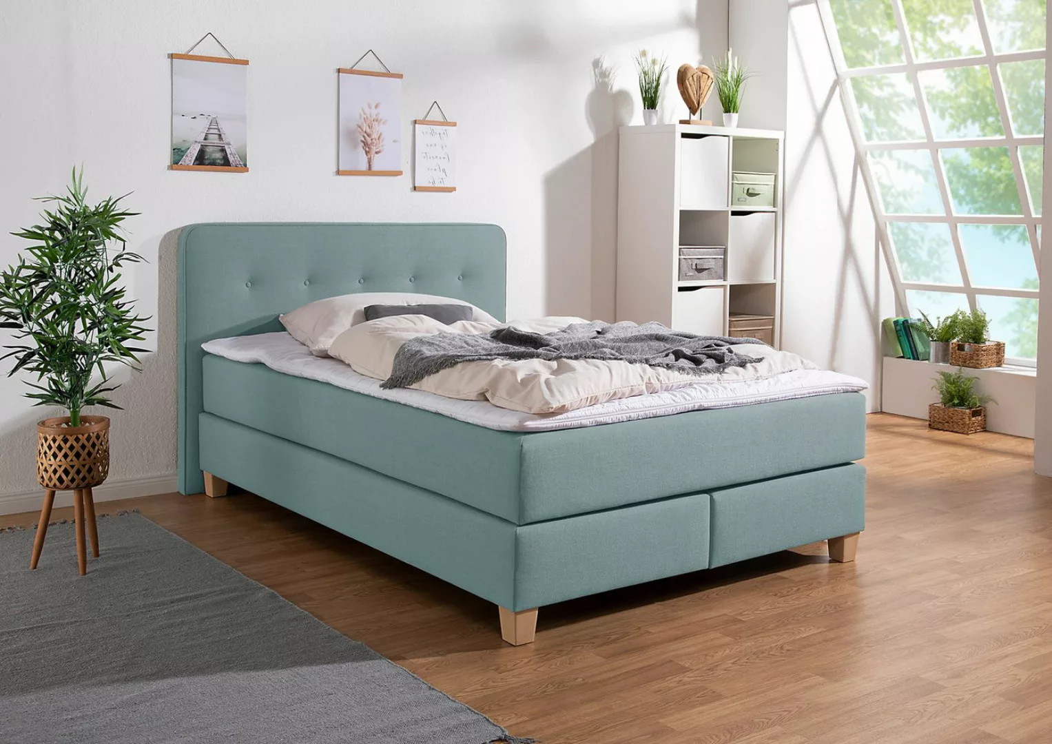 Home affaire Boxspringbett "Fargo", in Überlänge 220 cm, mit Topper, 3 Ausf günstig online kaufen