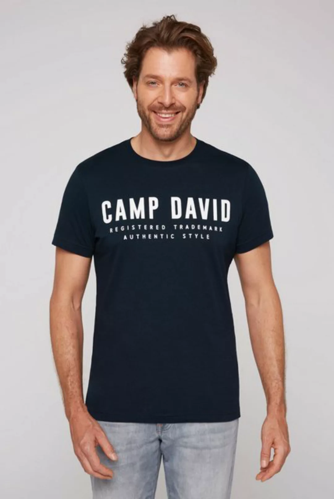 CAMP DAVID T-Shirt mit Logo Print auf der Vorderseite günstig online kaufen