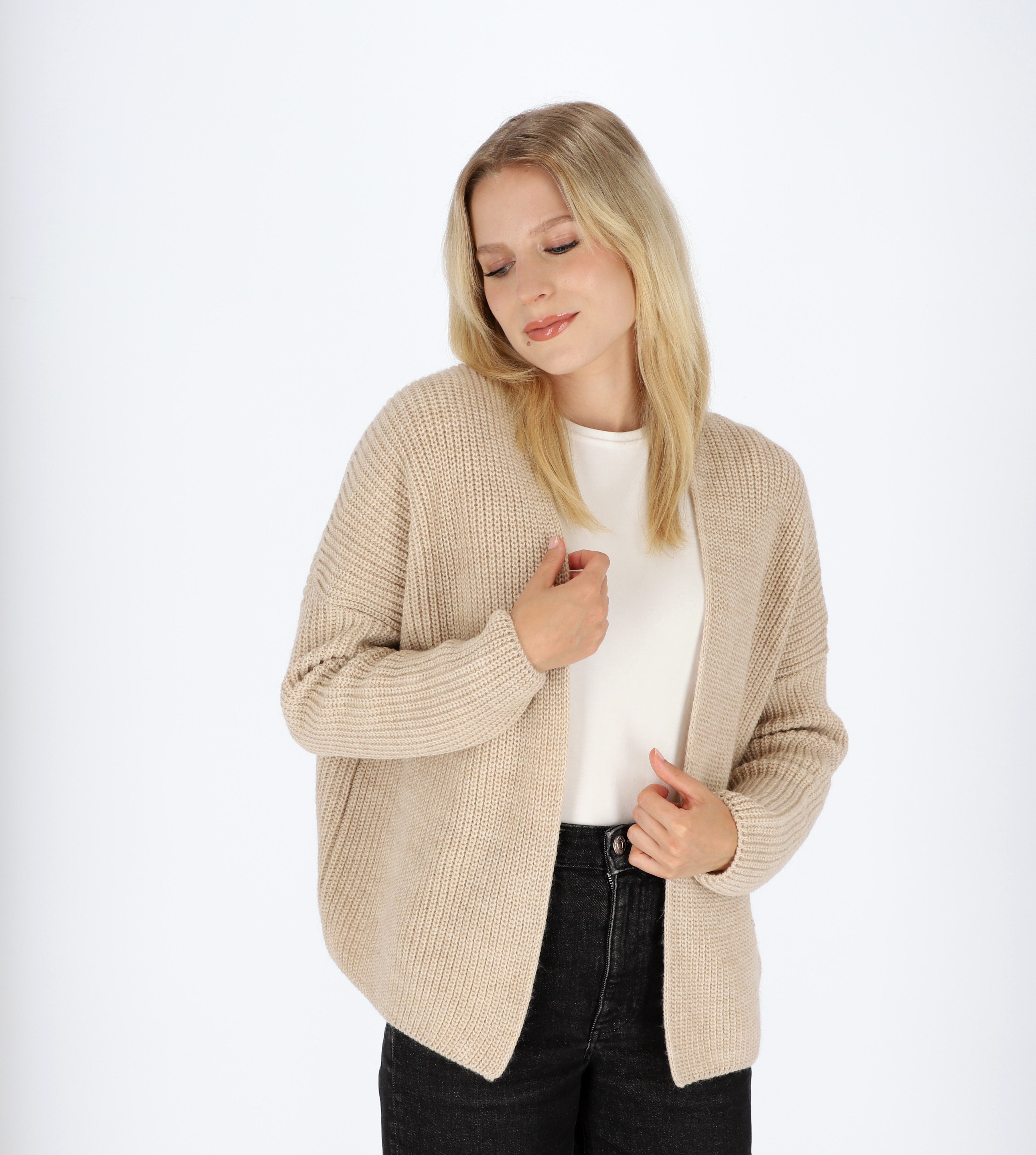 halsüberkopf Accessoires Strickjacke vorne offen aus günstig online kaufen