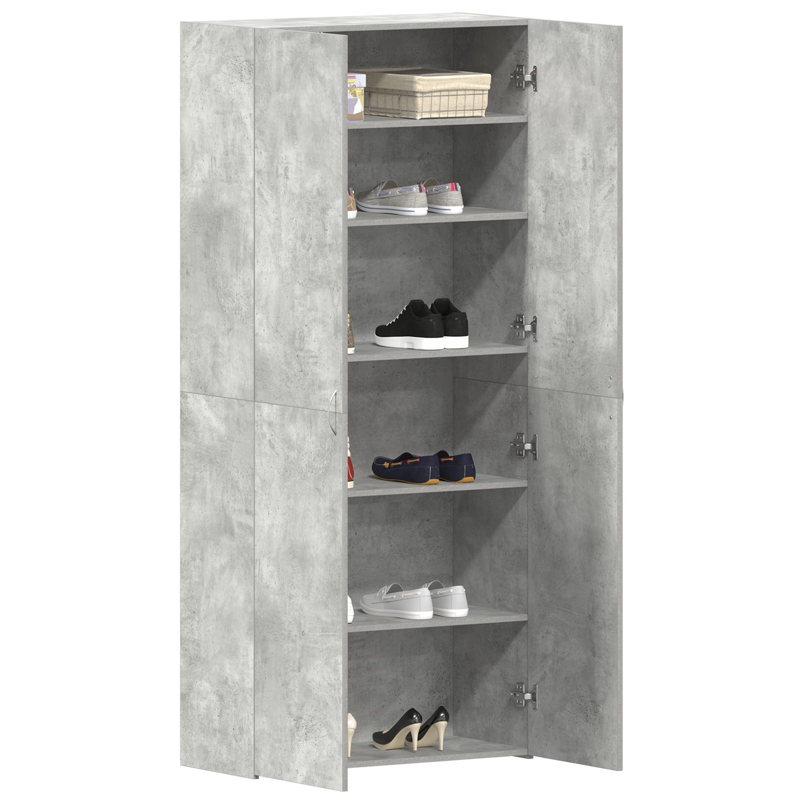 vidaXL Schuhregal Schuhschrank Betongrau 80x35,5x180 cm günstig online kaufen