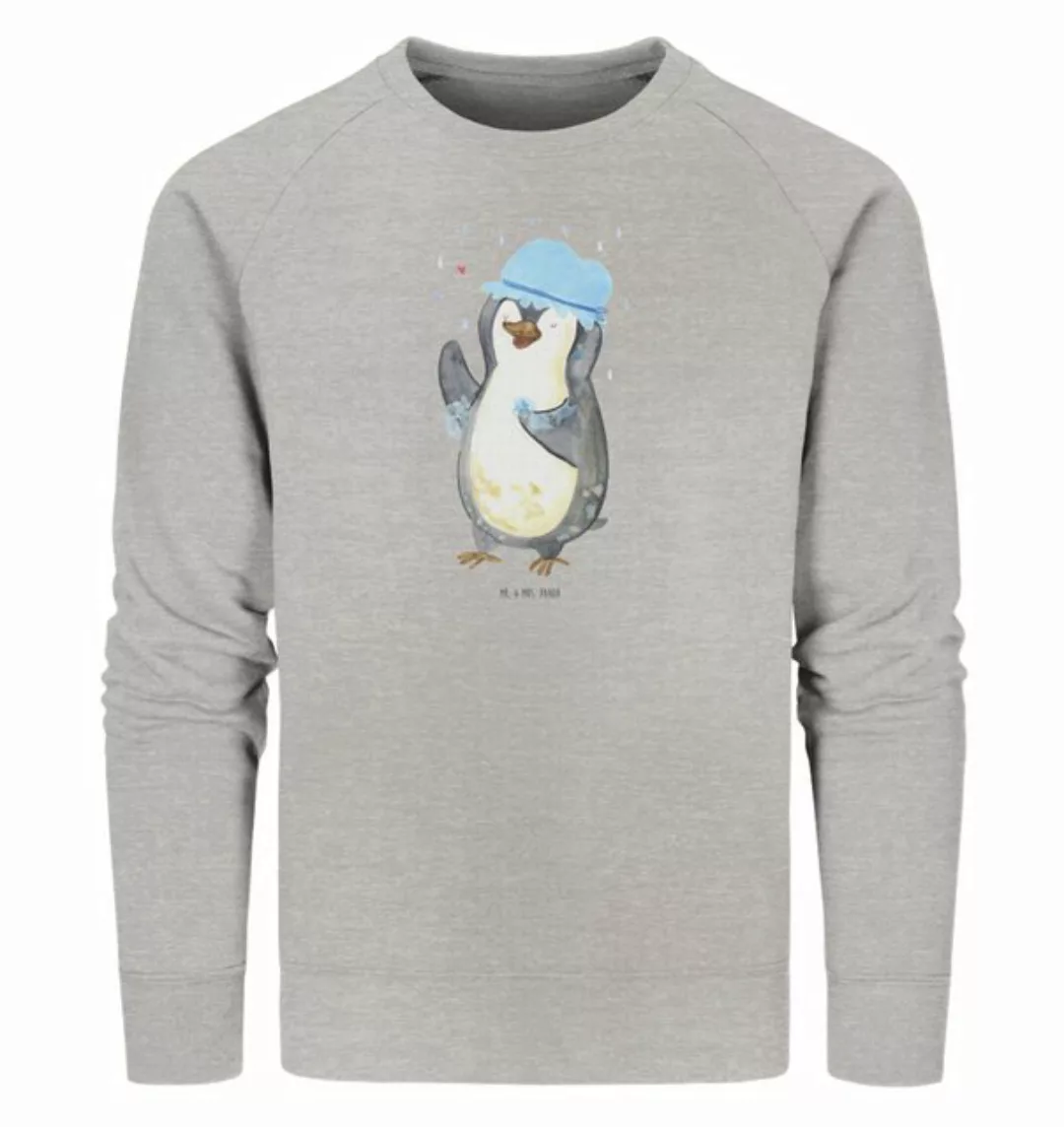 Mr. & Mrs. Panda Longpullover Größe S Pinguin Duschen - Heather Grey - Gesc günstig online kaufen