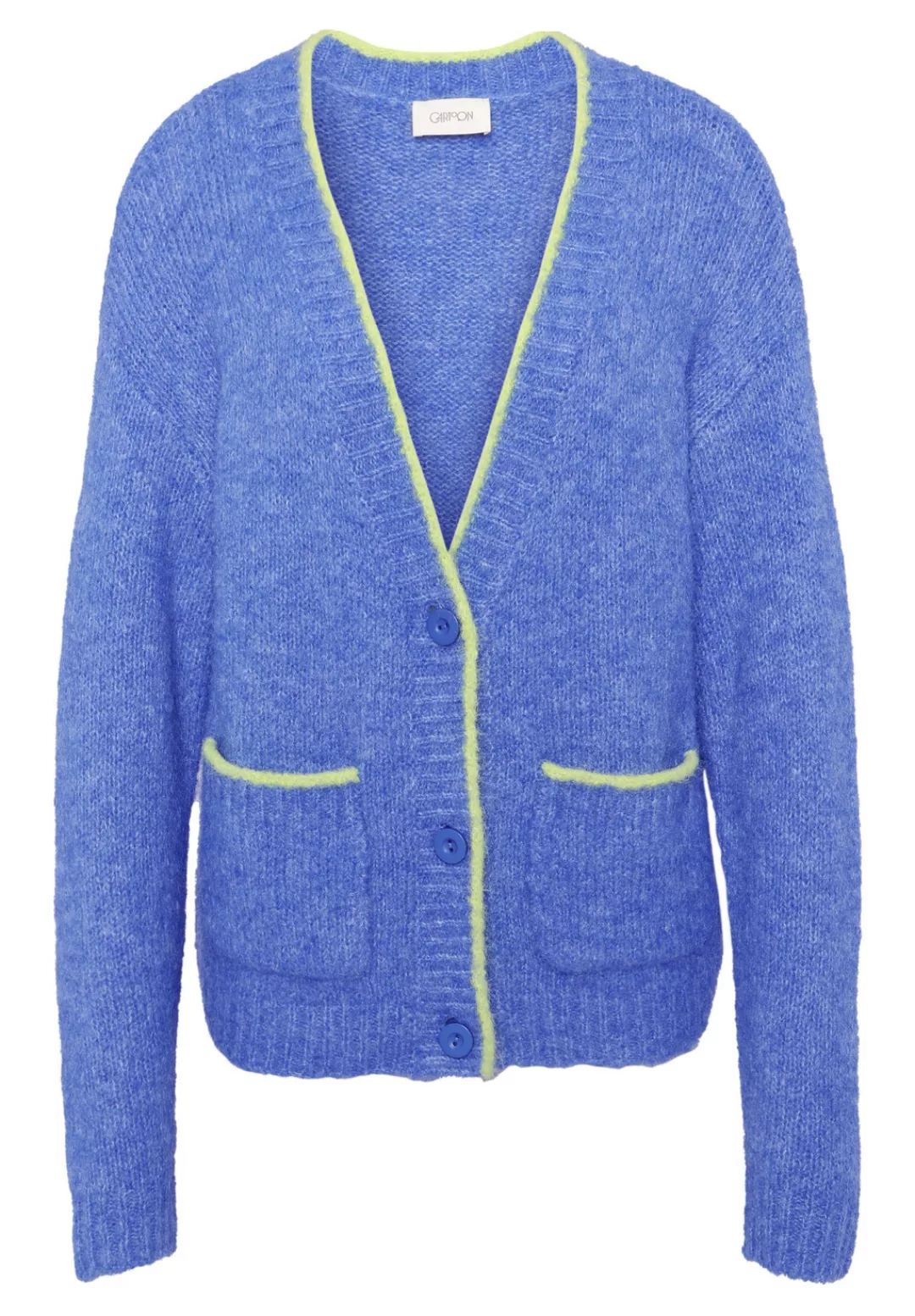 Cartoon Strickjacke "Cartoon Damen Strick-Cardigan mit V-Ausschnitt", Rippb günstig online kaufen