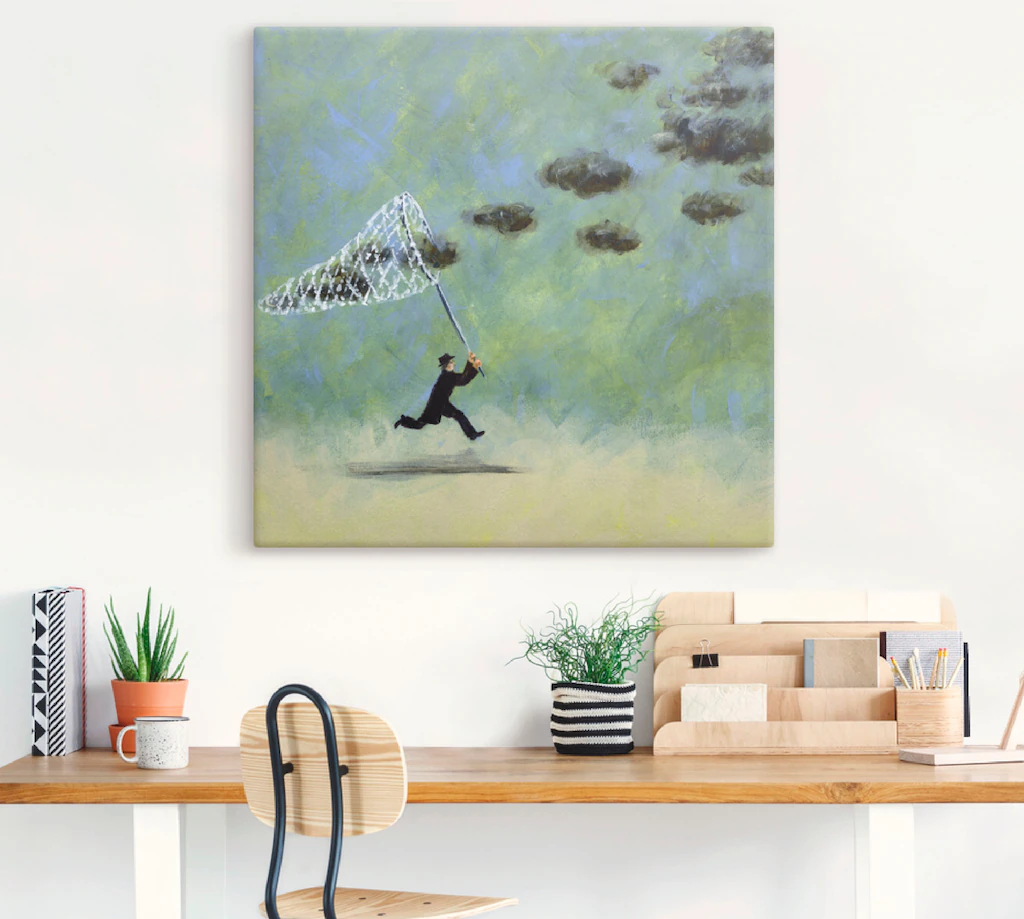 Artland Wandbild "Wolkenfänger", Mann, (1 St.), als Leinwandbild, Poster, W günstig online kaufen