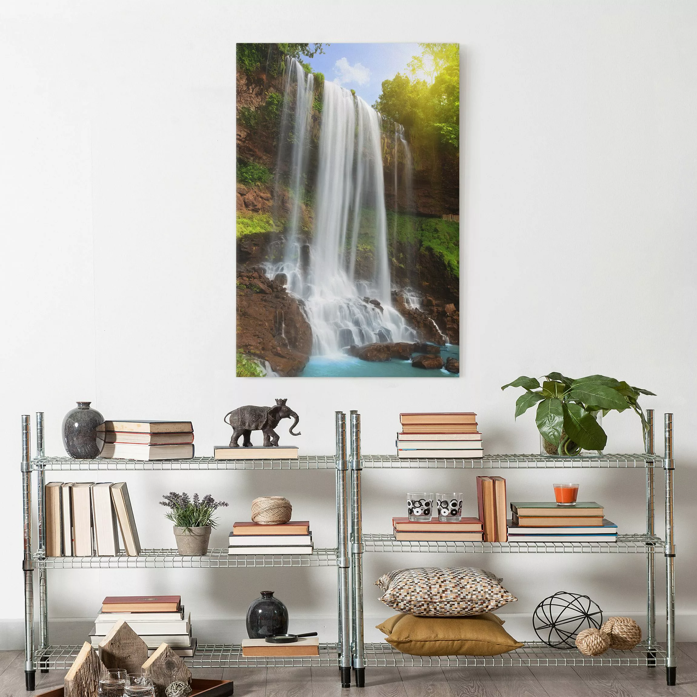 Leinwandbild Wasserfall - Hochformat Waterfalls günstig online kaufen