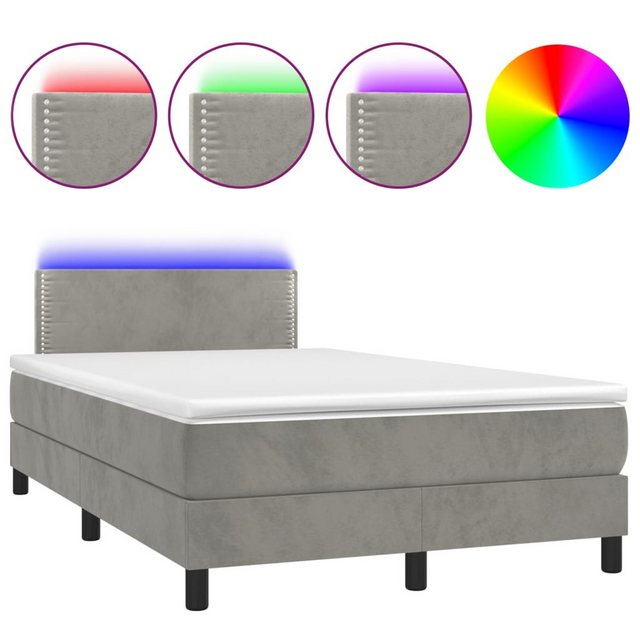 vidaXL Boxspringbett Bett Boxspringbett mit Matratze & LED Samt (120 x 200 günstig online kaufen