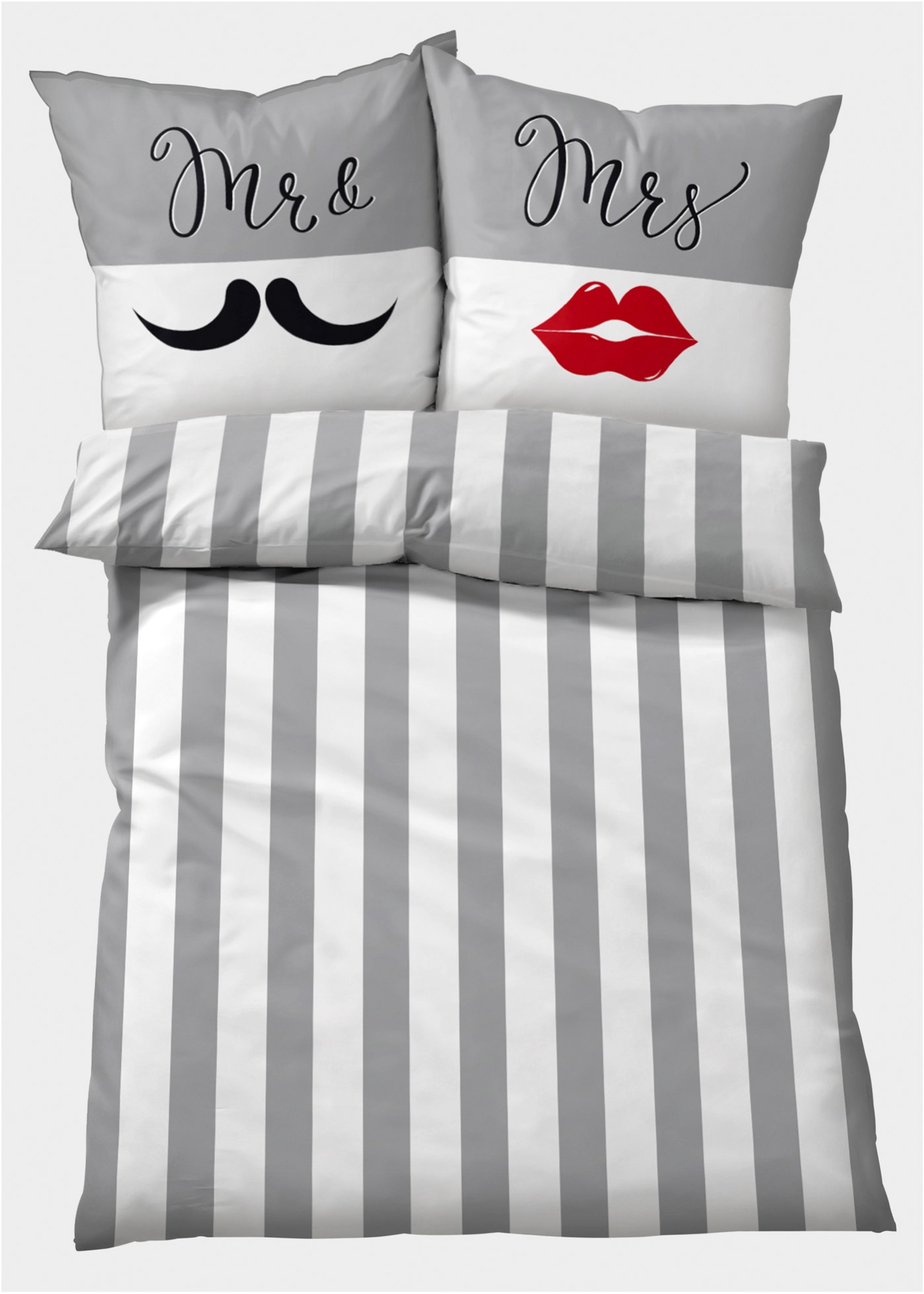 Bettwäsche mit Mr und Mrs Druck günstig online kaufen