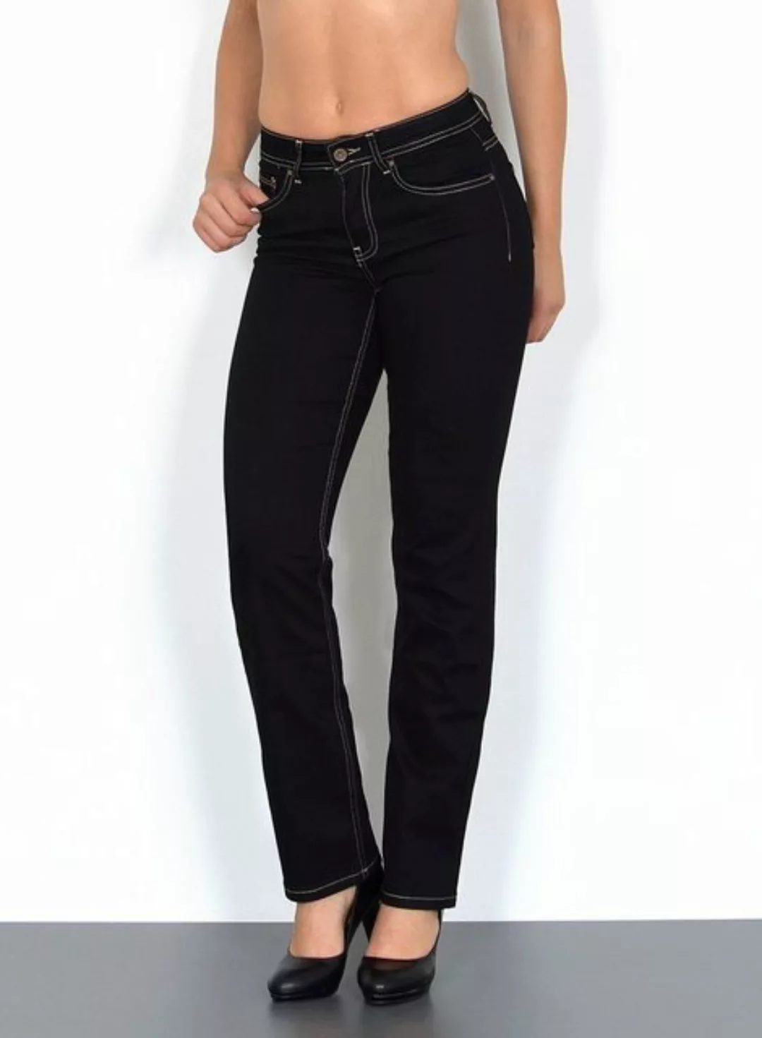 ESRA Straight-Jeans G100 High Waist Straight Fit Jeans Damen, bis Übergröße günstig online kaufen