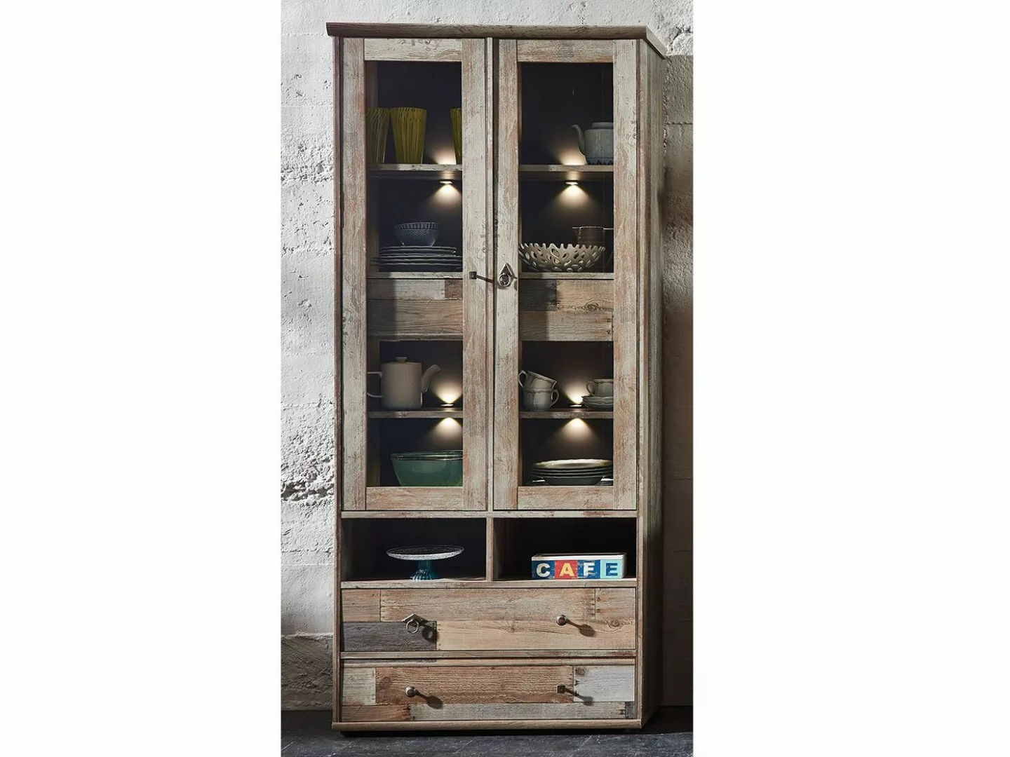 freiraum Vitrine Britta 83 x 188 x 39 cm (B/H/T) günstig online kaufen