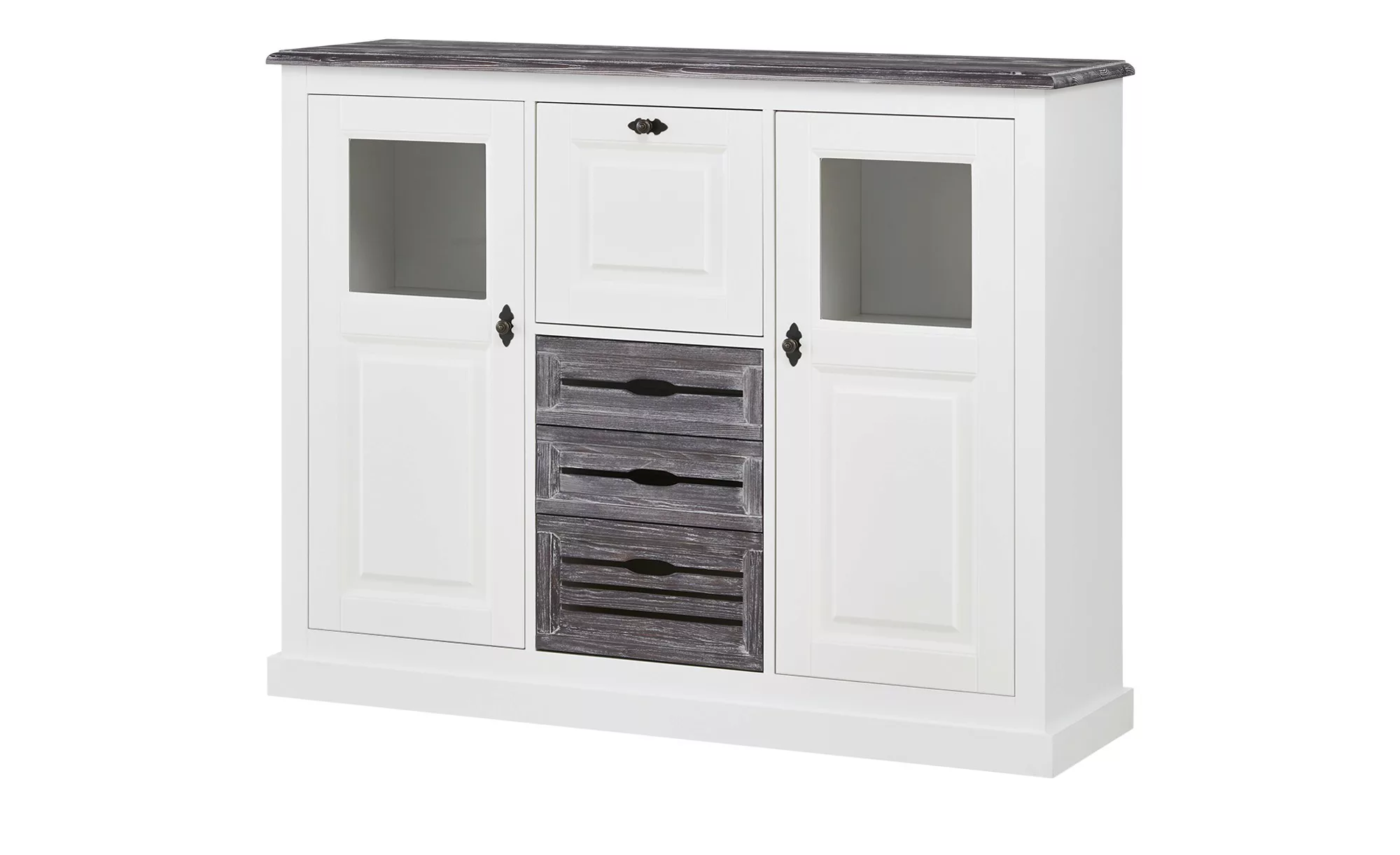 maison bleue Highboard  Cabana ¦ weiß ¦ Maße (cm): B: 142,7 H: 113,1 T: 42 günstig online kaufen