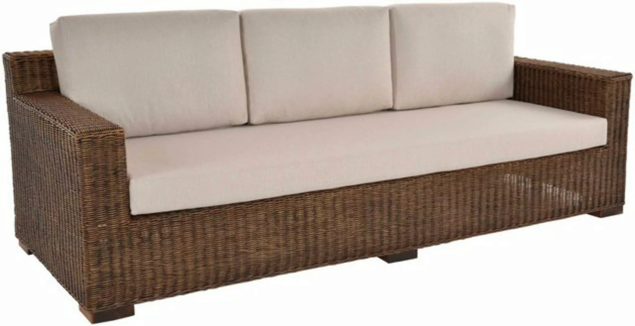 Krines Home Loungesofa Modernes Rattansofa Vermont Wohnzimmer Rattan Sofa ( günstig online kaufen