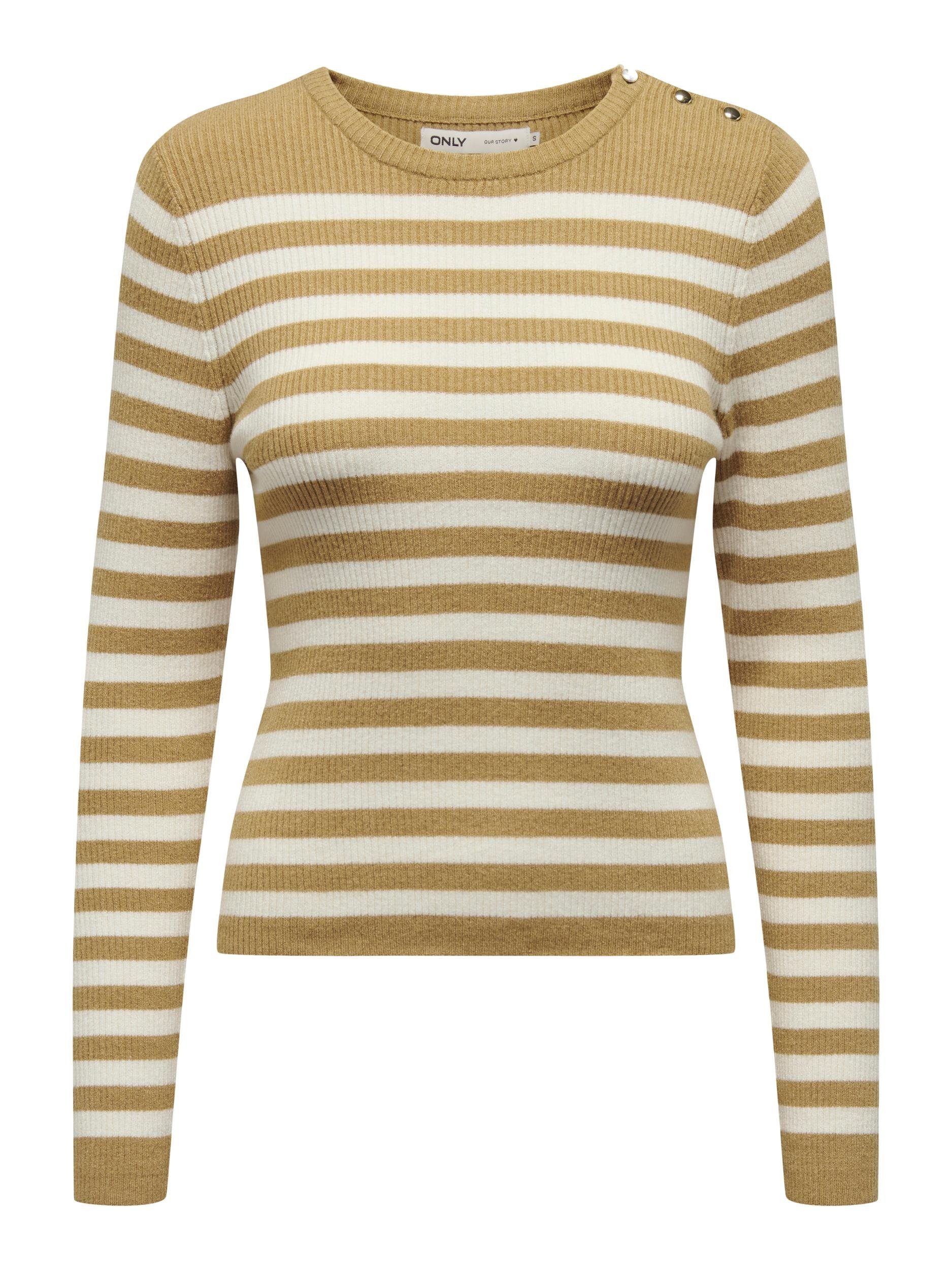 ONLY Rundhalspullover ONLIBI LS STRIPE BUTTON günstig online kaufen