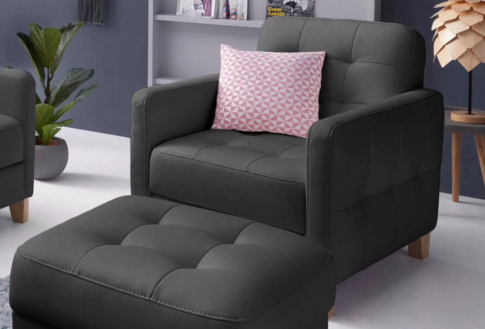 exxpo - sofa fashion Sessel "Elio, Loungesessel, aufwendige Detailverarbeit günstig online kaufen