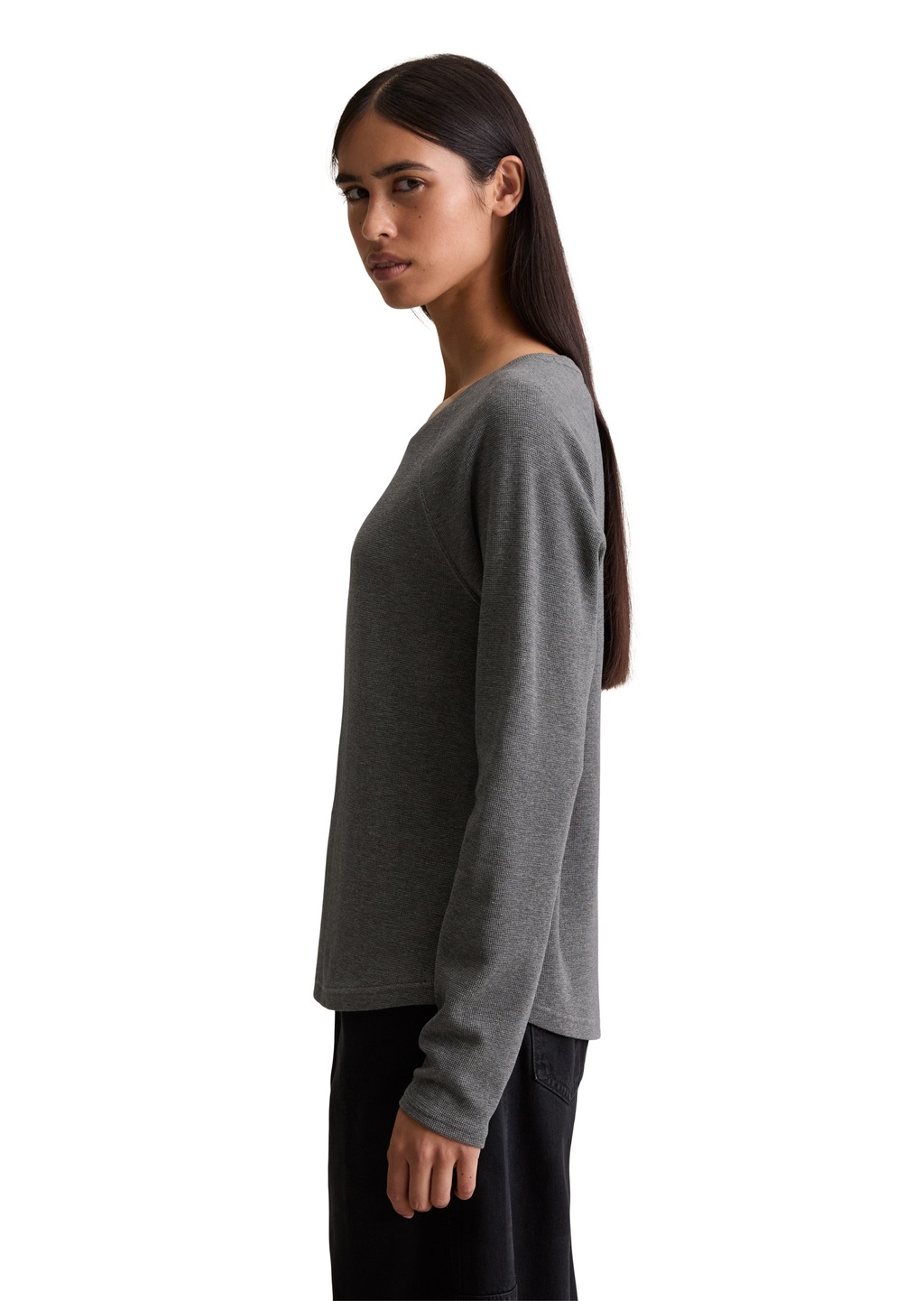 Marc OPolo DENIM Langarmshirt "aus weichem Waffle-Jersey" günstig online kaufen