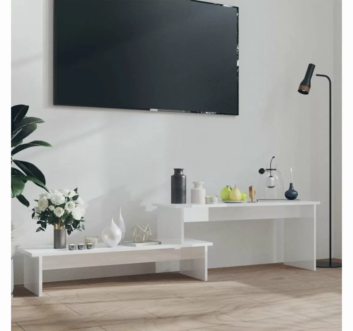 furnicato TV-Schrank Hochglanz-Weiß 180x30x43 cm Holzwerkstoff günstig online kaufen
