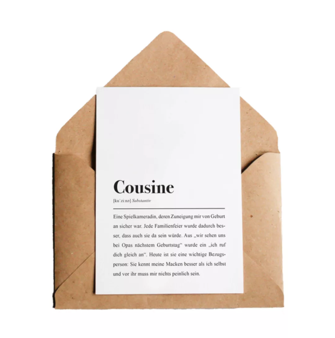 Cousine Poster Din A4: Cousine Definition günstig online kaufen