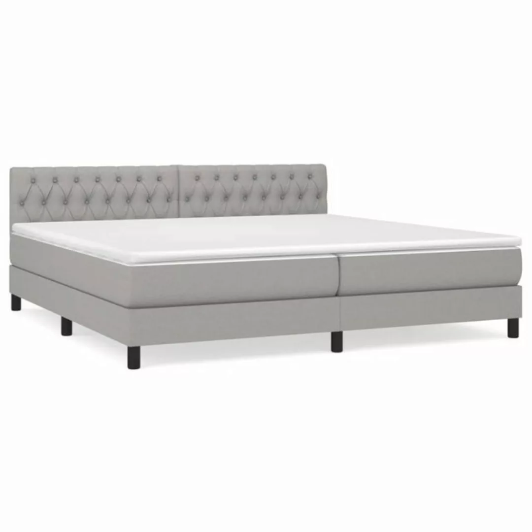 vidaXL Bettgestell Boxspringbett mit Matratze Hellgrau 200x200 cm Stoff Bet günstig online kaufen