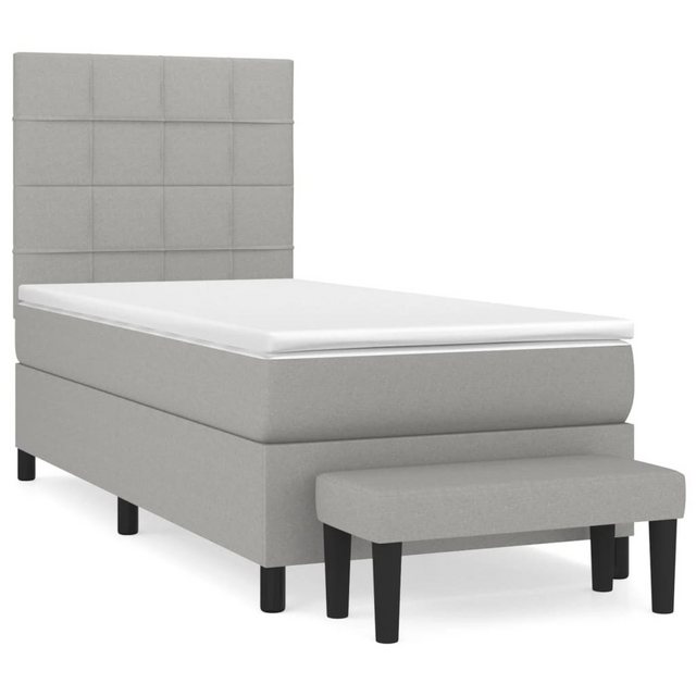 vidaXL Boxspringbett Boxspringbett mit Matratze und Fusshocker Stoff (80 x günstig online kaufen