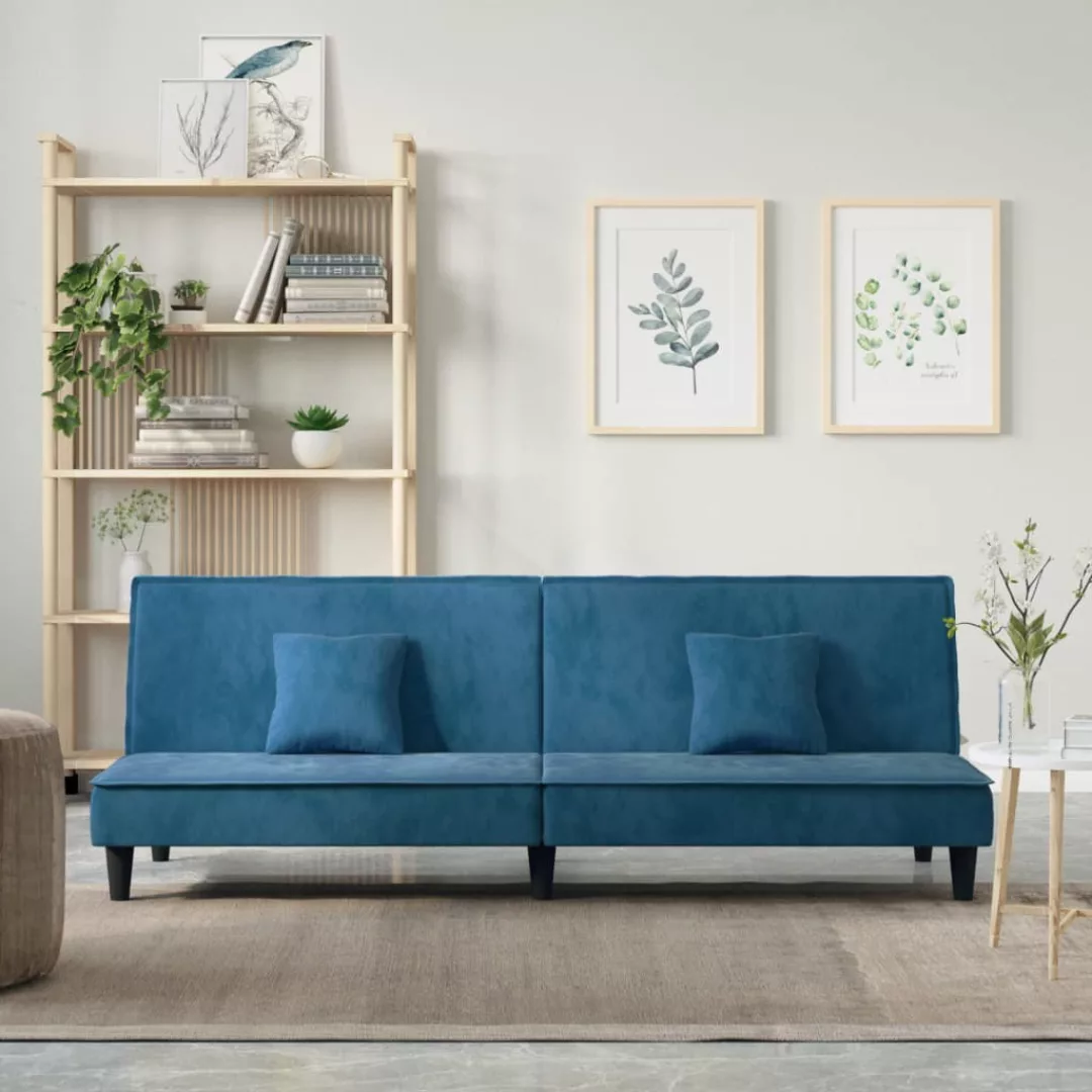 Vidaxl Schlafsofa Blau Samt günstig online kaufen