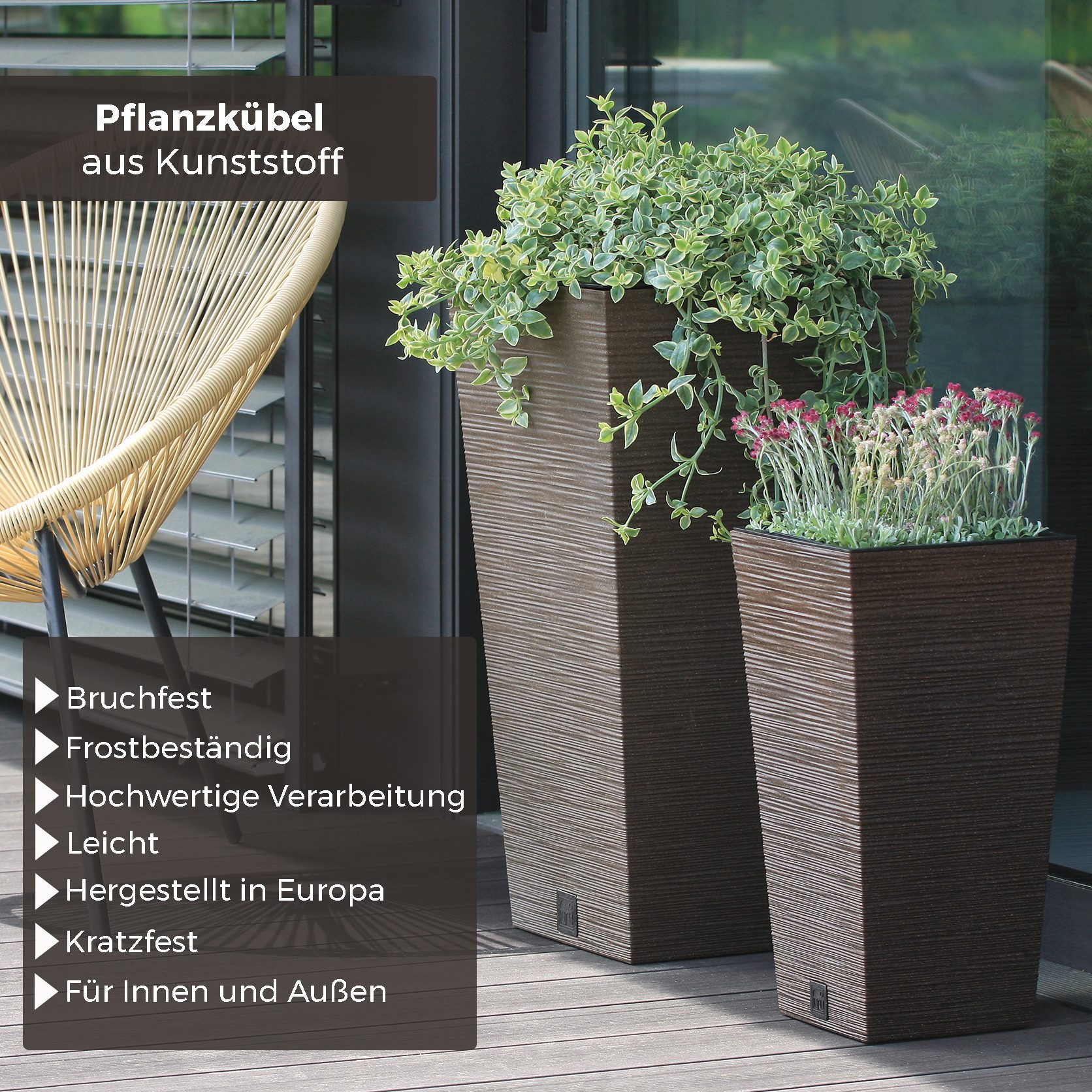 Annastore Pflanzkübel Pflanztopf aus Kunststoff - günstig online kaufen