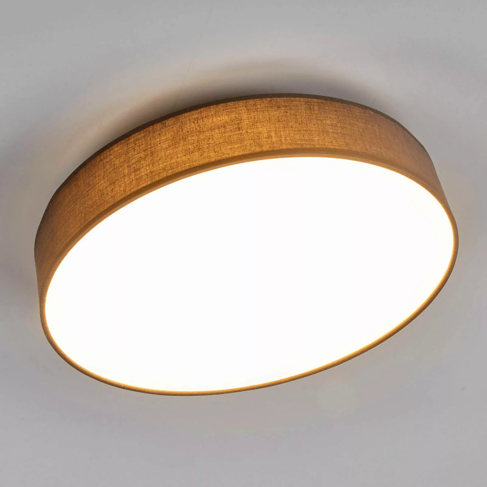 LED-Stoffdeckenlampe Saira, 40 cm, grau günstig online kaufen