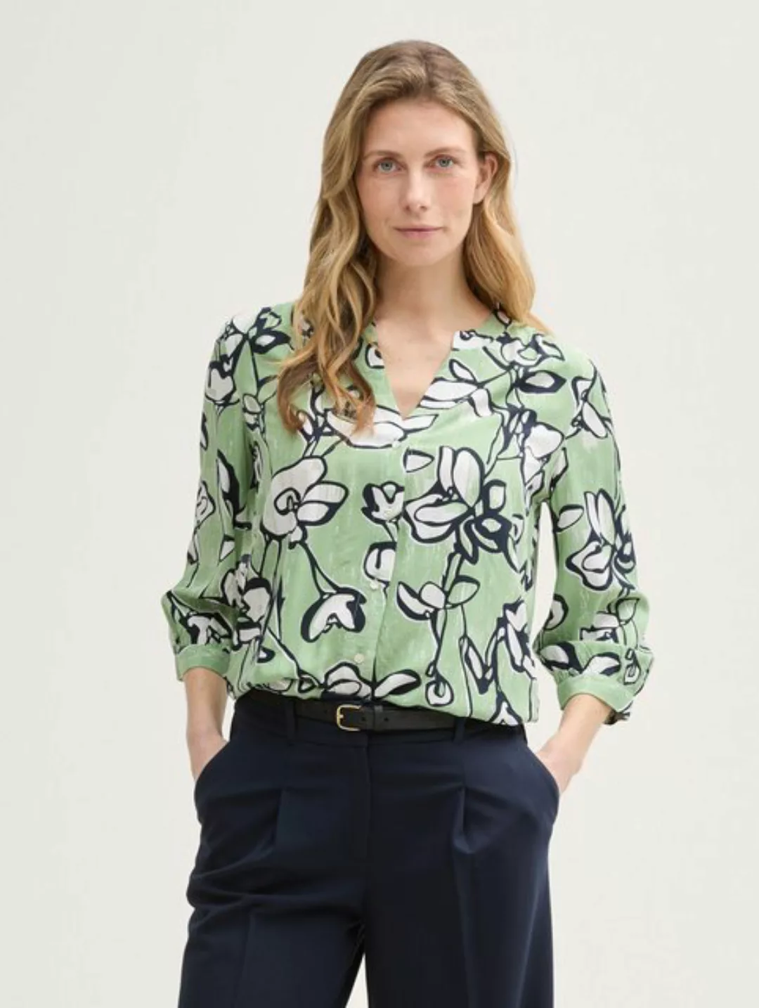 TOM TAILOR Blusentop blouse printed with pleats günstig online kaufen