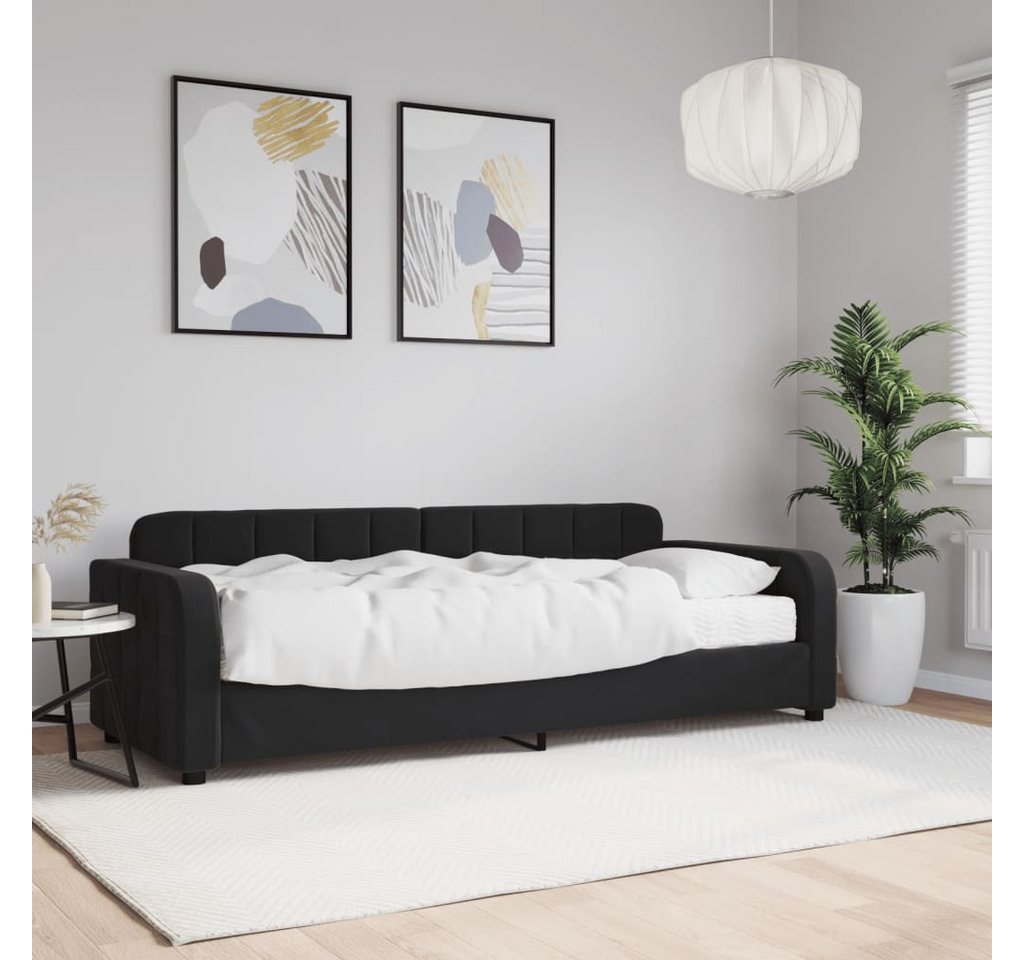 vidaXL Gästebett Gästebett Tagesbett mit Matratze Schwarz 80x200 cm Samt Be günstig online kaufen