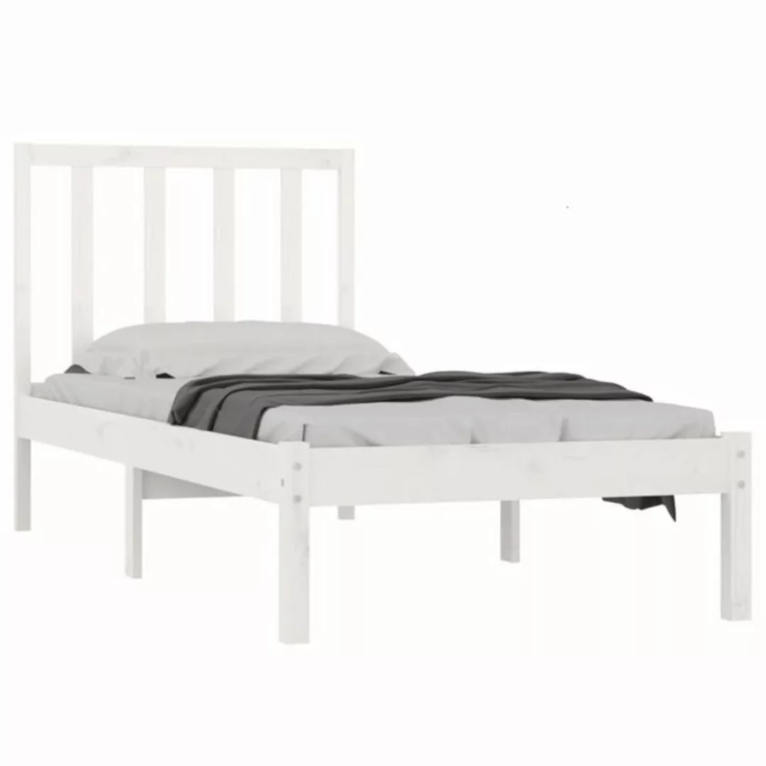 vidaXL Bett Massivholzbett Weiß Kiefer 90x200 cm günstig online kaufen