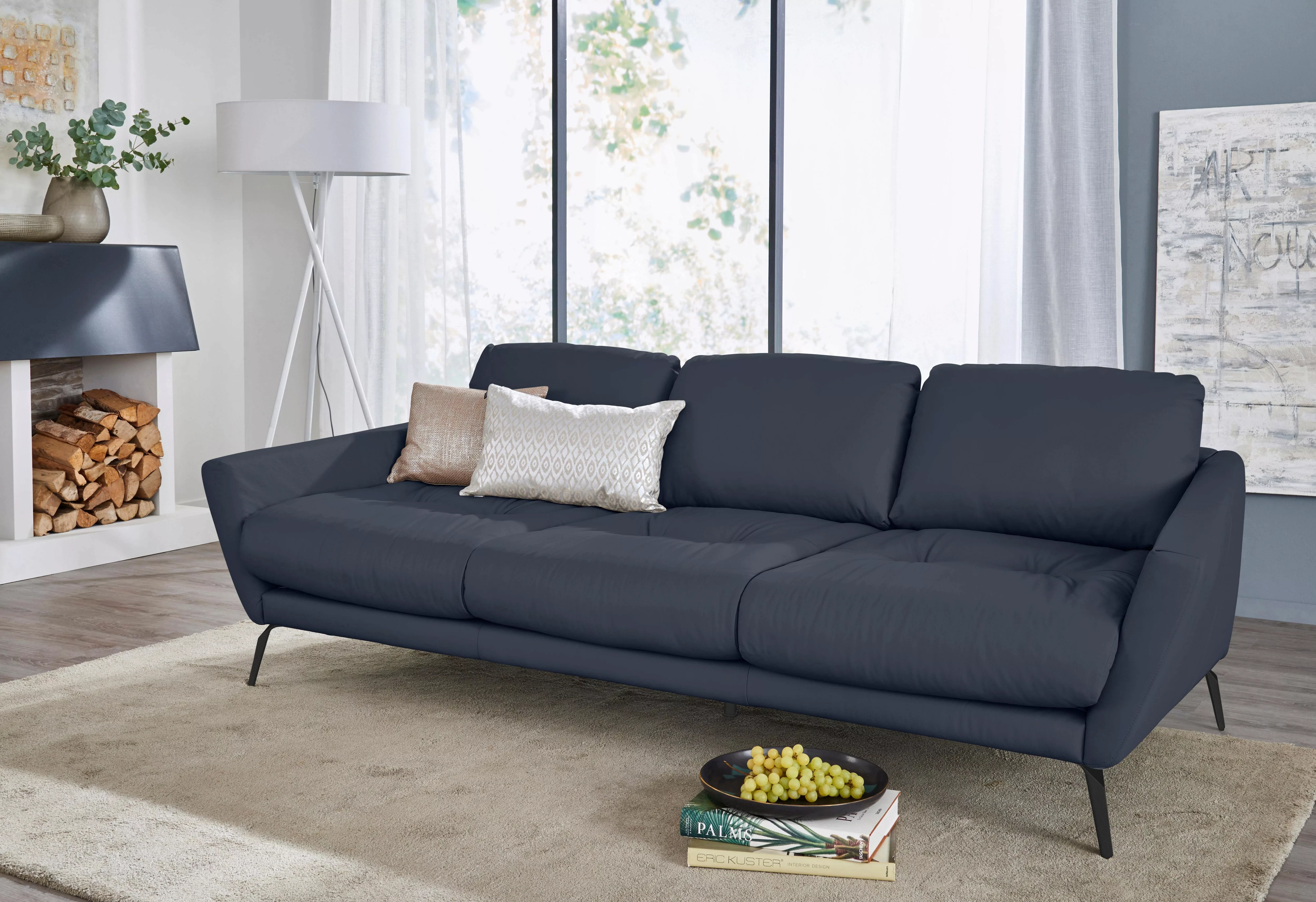 W.SCHILLIG Big-Sofa softy, mit dekorativer Heftung im Sitz, Füße schwarz pu günstig online kaufen