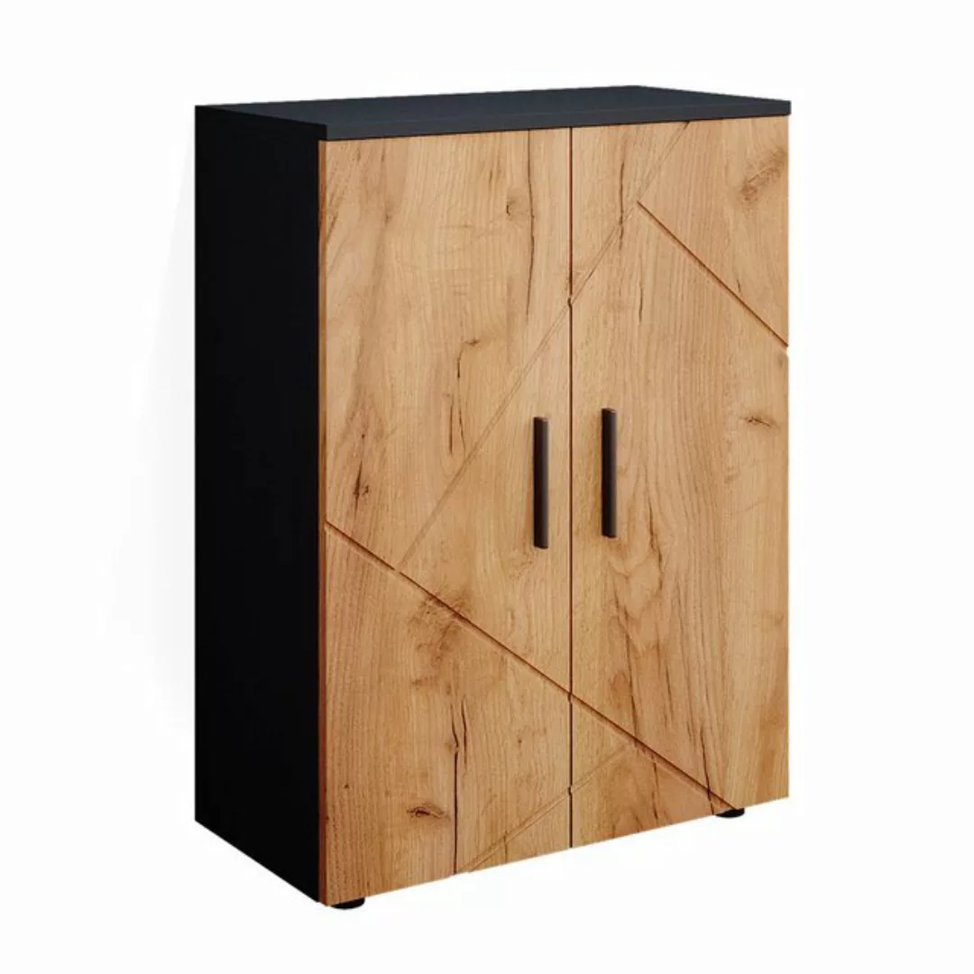 Vicco Midischrank Irma, Anthrazit/Goldkraft Eiche, 60 x 81 cm günstig online kaufen