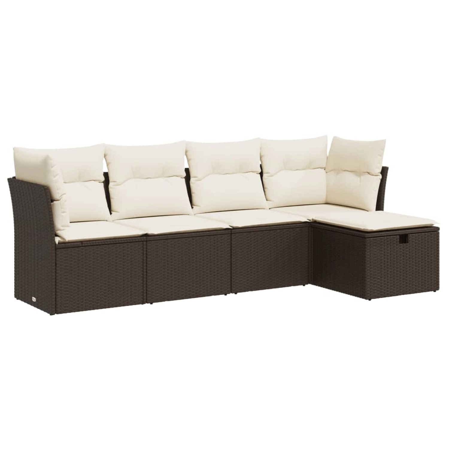 vidaXL 5-Tlg Garten-Sofagarnitur mit Kissen Braun Poly Rattan 3325269 günstig online kaufen