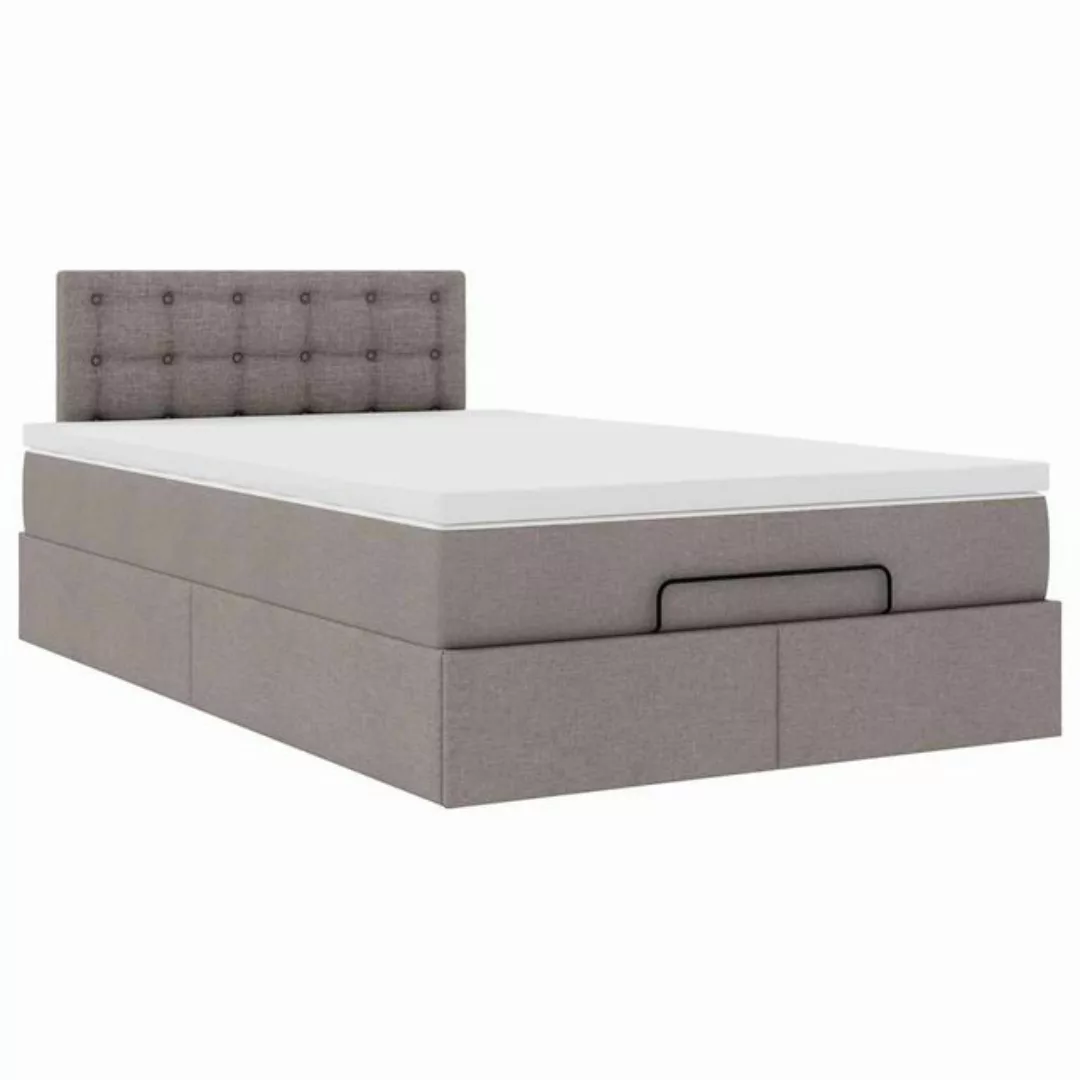 vidaXL Bett Ottoman-Bett mit Matratze Taupe 120x190 cm Stoff günstig online kaufen